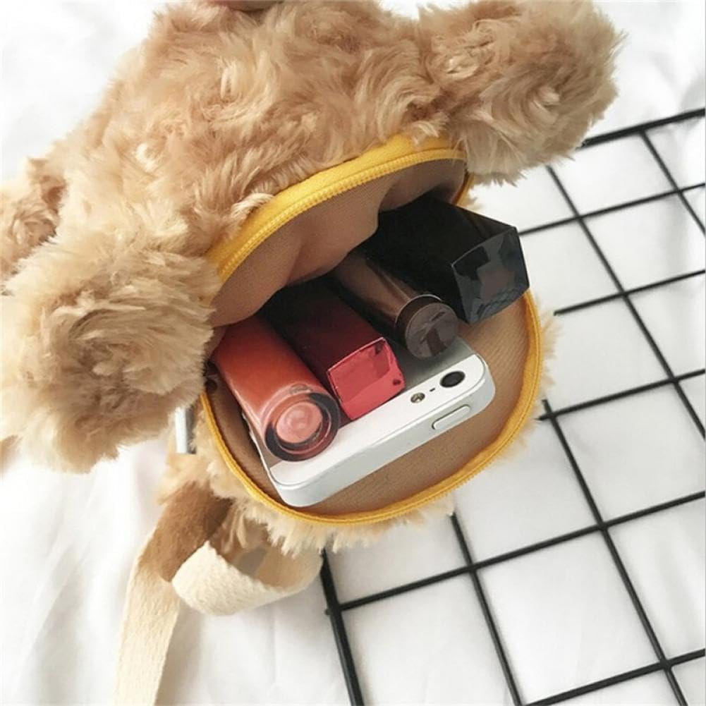 Cute Teddy Bear Crossbody Bag for Women & Girls - Plush Stuffed Coin Purse with Adjustable Strap - Perfect for School, Travel, and Everyday Use