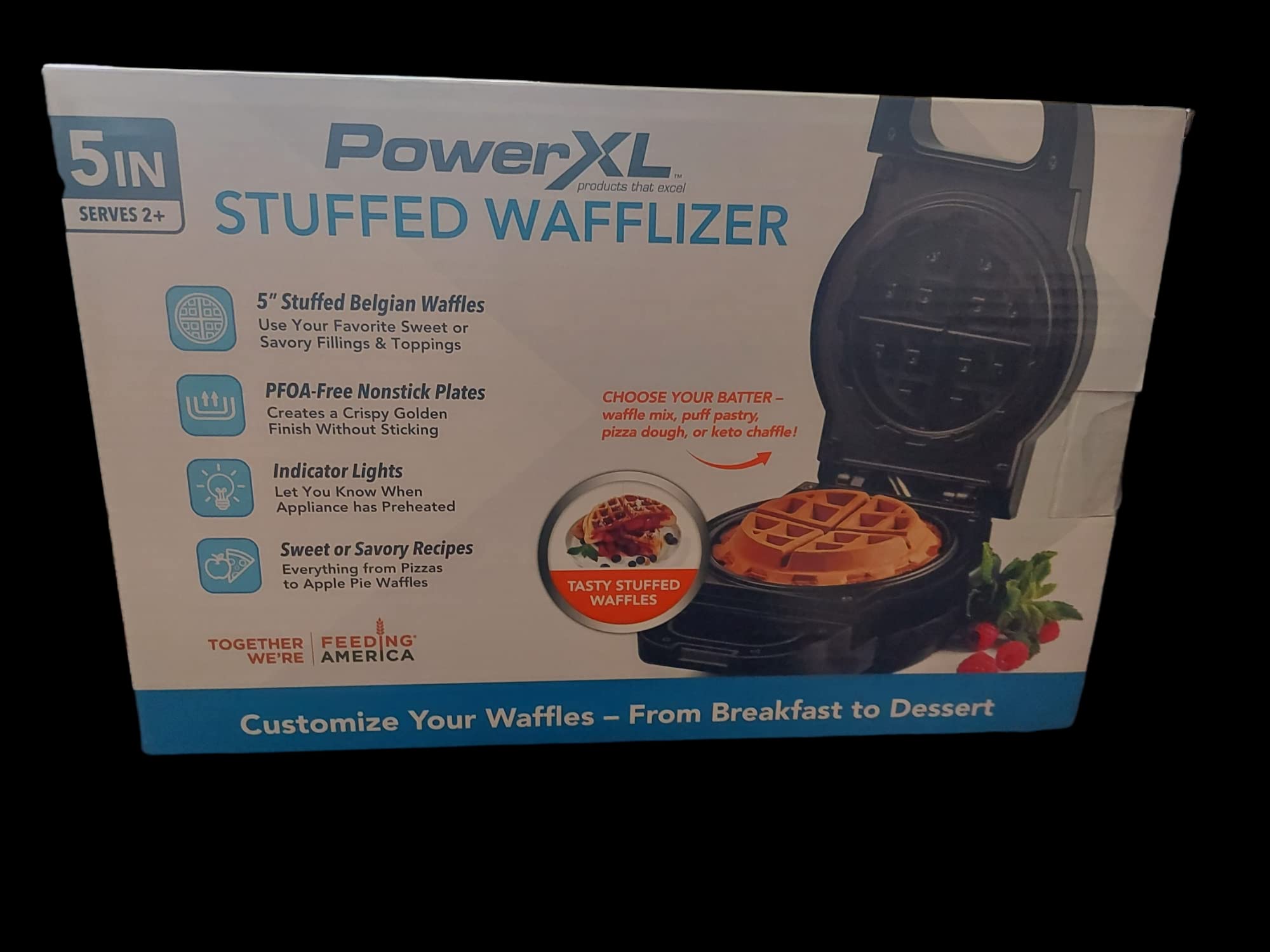 Electric Stuffed Waffle Maker - 5 Inch Belgian Waffle Iron for Perfect Breakfast & Desserts | Non-Stick, Easy to Clean | Ideal for Home, Cafe & Gifts