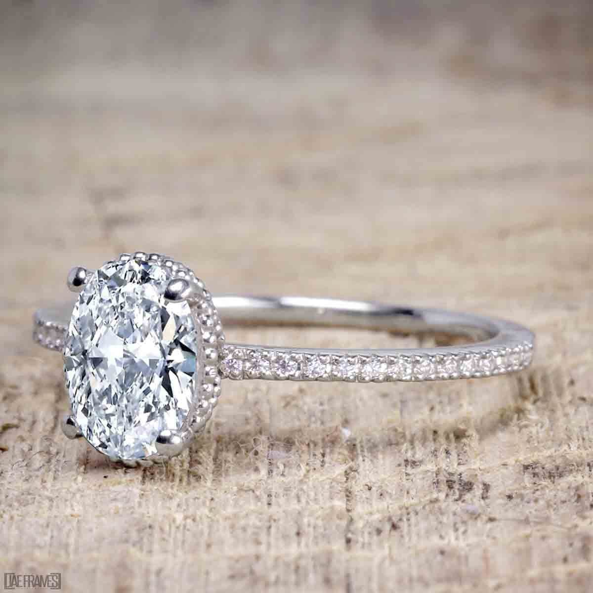 1.25 Carat Oval Cut Moissanite Solitaire Engagement Ring - 18k Gold Plated Wedding Band for Women, Bridal Jewelry Gift for Anniversary & Proposal