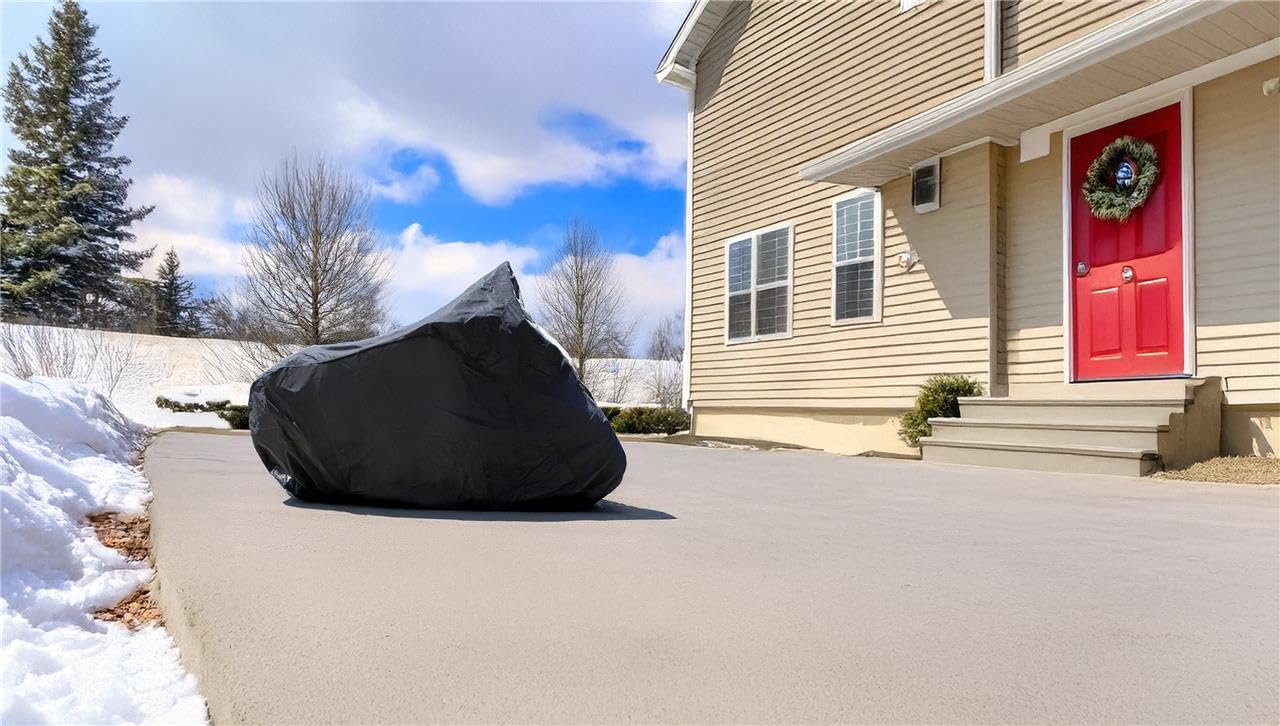 SBU Motorcycle Cover for Victory Judge 2013 - Heavy Duty UV Protection, Waterproof & Breathable Chopper Bike Tarp - Portable Vehicle Storage Cover for Outdoor Parking, Travel & Long-Term Protection