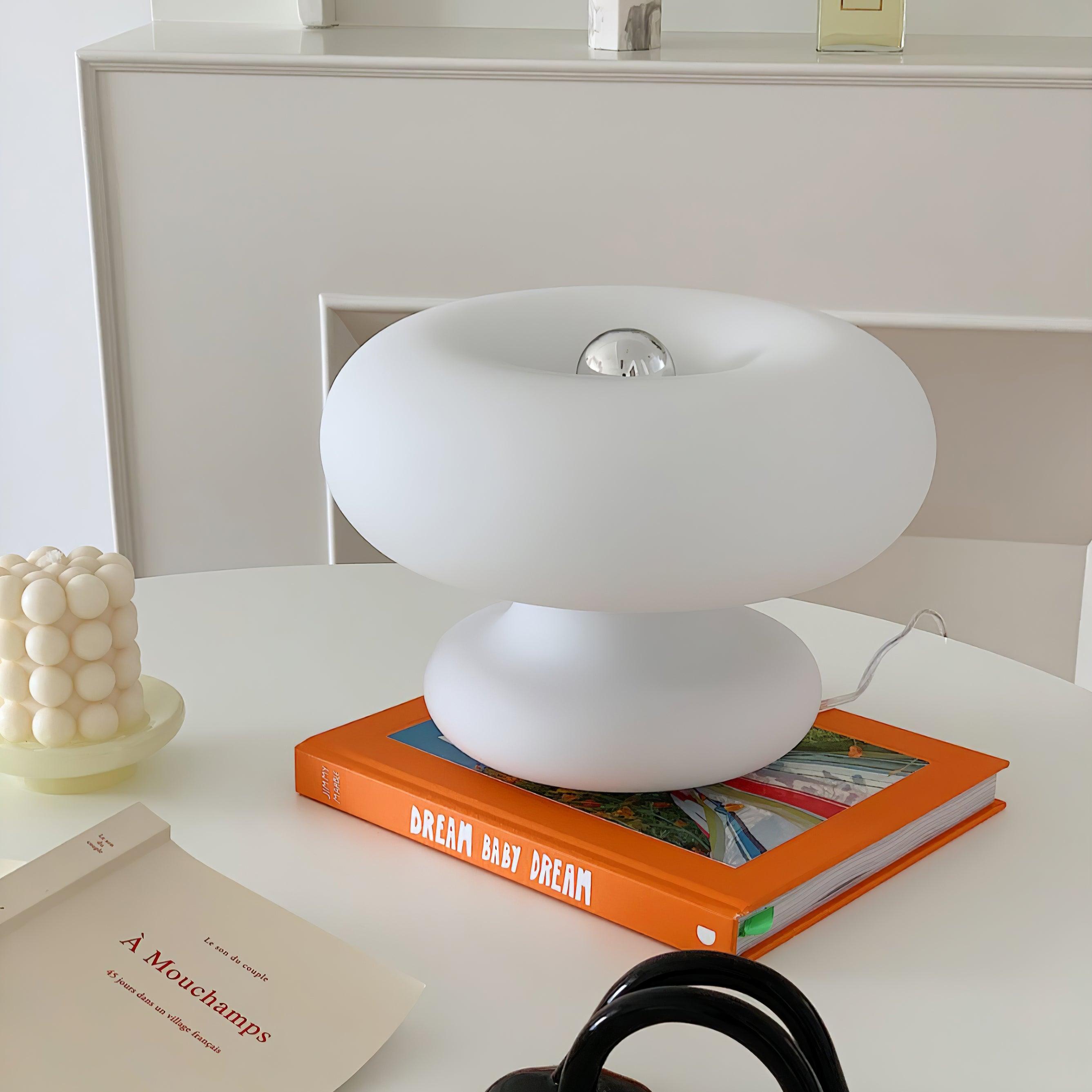 Modern Donut Table Lamp - Stylish & Decorative LED Night Light for Bedroom, Living Room, or Office - Perfect for Reading, Relaxing & Creating Cozy Ambiance