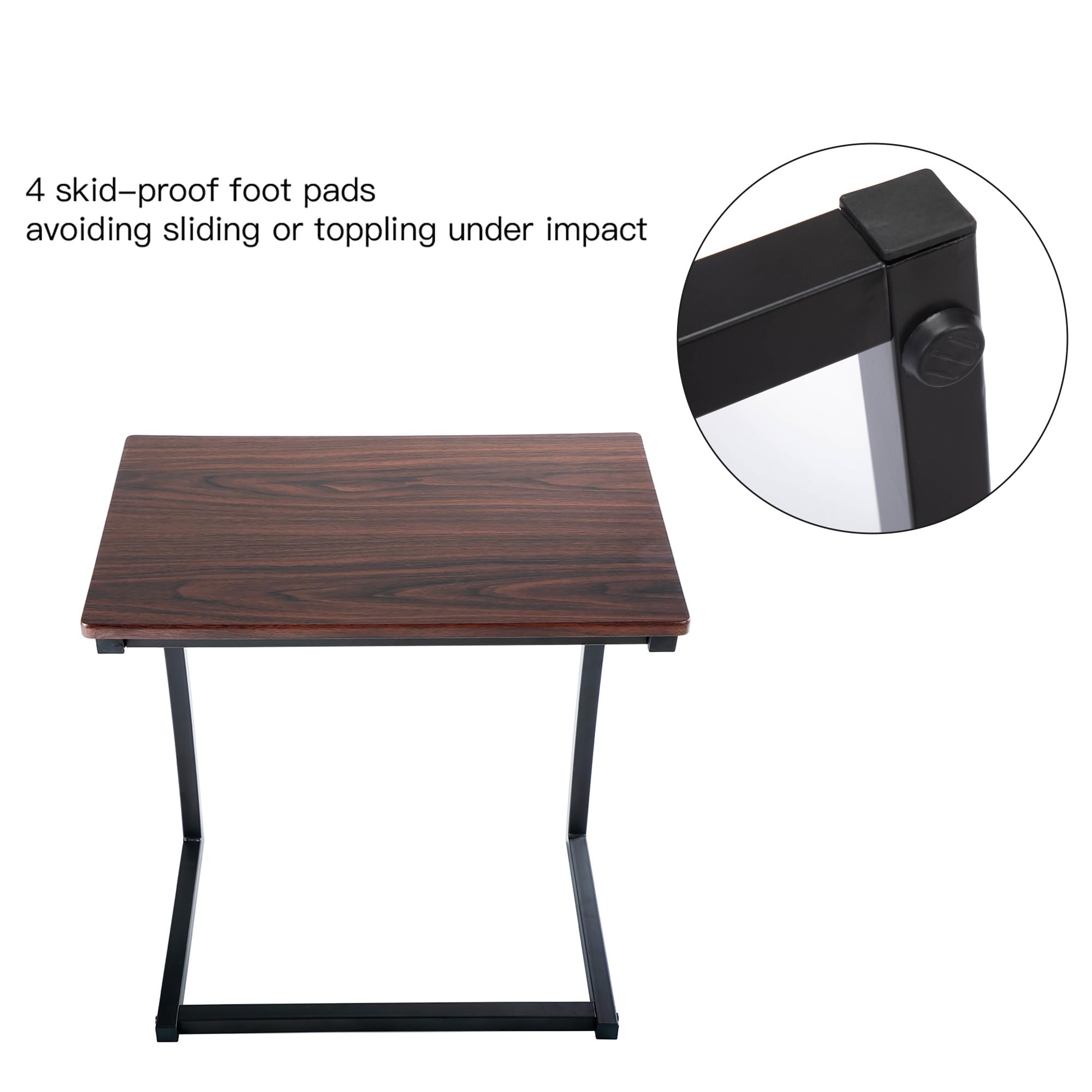 JAXPETY C-Shape TV Tray Table - Compact Desk for Living Room & Bedroom Use