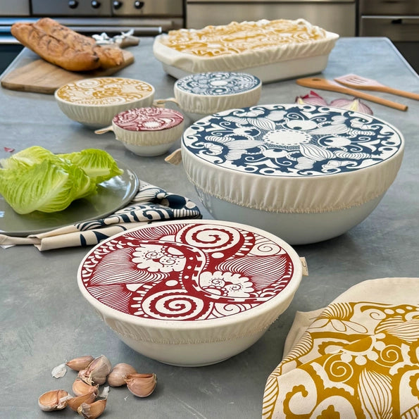 Paradise Rectangle Dish and Bowl Cover - Microwave-Safe Food Covers for Leftovers, Snacks & Meal Prep - Perfect for Kitchen, Picnics & Parties