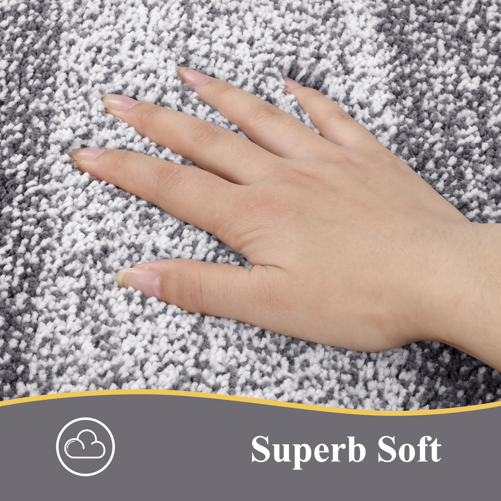 Luxury Soft Bathroom Rugs Set of 2 - Non-Slip Washable Plush Bath Mats, Super Absorbent Microfiber Shaggy Carpet for Bath Tub, Shower & Bathroom Floor (18