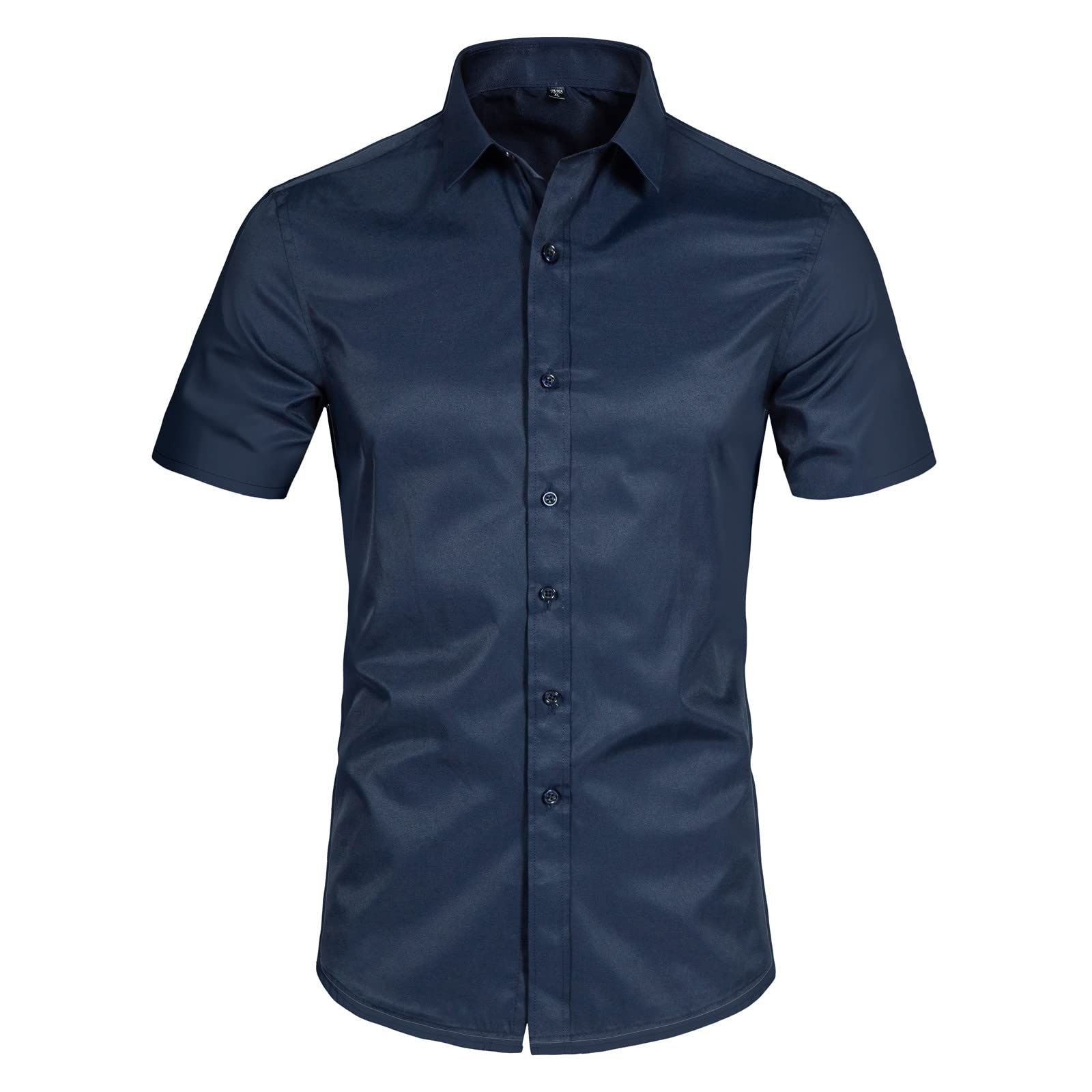 DELCARINO Men's Slim Fit Short Sleeve Dress Shirt - Casual & Business Button Down Shirt for Office, Wedding & Summer Outings