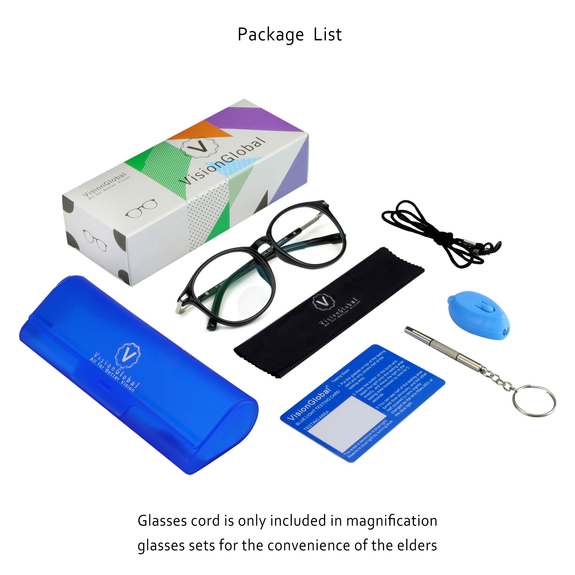 VisionGlobal Blue Light Blocking Glasses for Women & Men - Anti Eyestrain Computer Glasses with Stylish Oval Frame - Reduce Digital Eye Strain for Work, Gaming & Screen Time