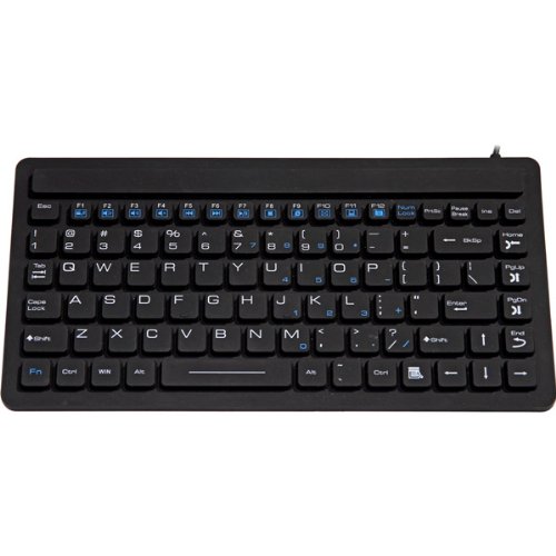 Solidtek USB Black Silicone Industrial Keyboard - Waterproof, Dustproof Wired Keyboard for Harsh Environments | Perfect for Factory, Hospital, and Laboratory Use