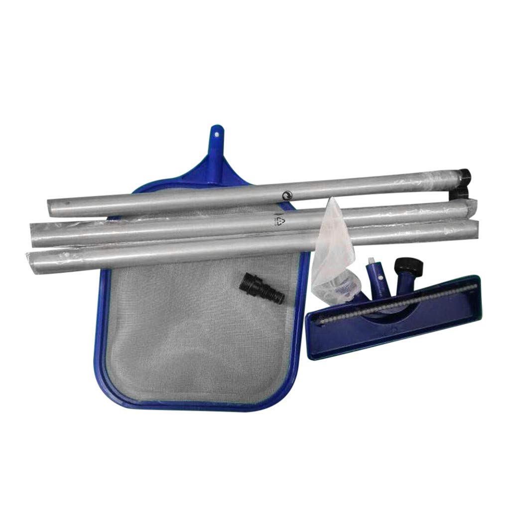 **Premium Pool Cleaning Kit with Brush, Leaf Skimmer & Telescopic Pole - Heavy-Duty Pool Maintenance Tools for Removing Leaves & Debris - Perfect for In-Ground & Above Ground Pools**