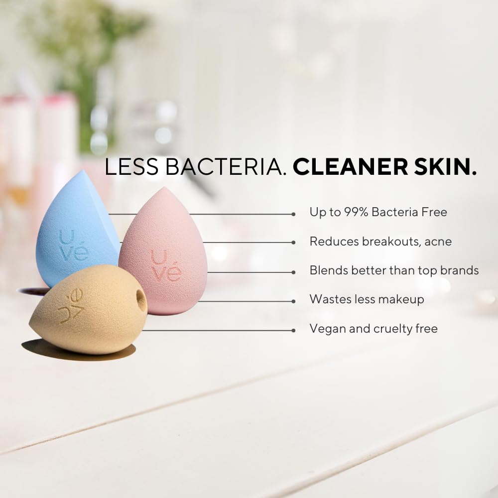 PURE Teardrop Makeup Blender Sponge - Streak-Free Foundation Sponge for Liquid, Powder & Cream | Professional Vegan Beauty Blending Tool | Cruelty-Free & Latex-Free | Perfect for Everyday Makeup & Airbrush Finish