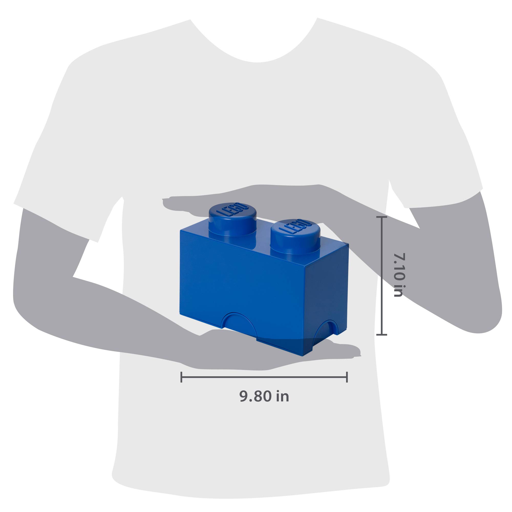 LEGO Brick Design Storage Container - Medium Size, Durable Plastic, Blue - Perfect for Organizing LEGO Bricks, Toys & Craft Supplies at Home or Office