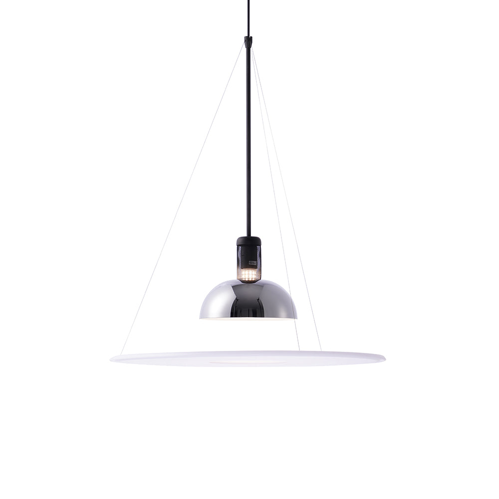 Modern Frisbee Pendant Light Fixture - Adjustable Hanging Chandelier for Dining Room, Kitchen Island & Bedroom - Stylish Industrial Ceiling Lighting Decor