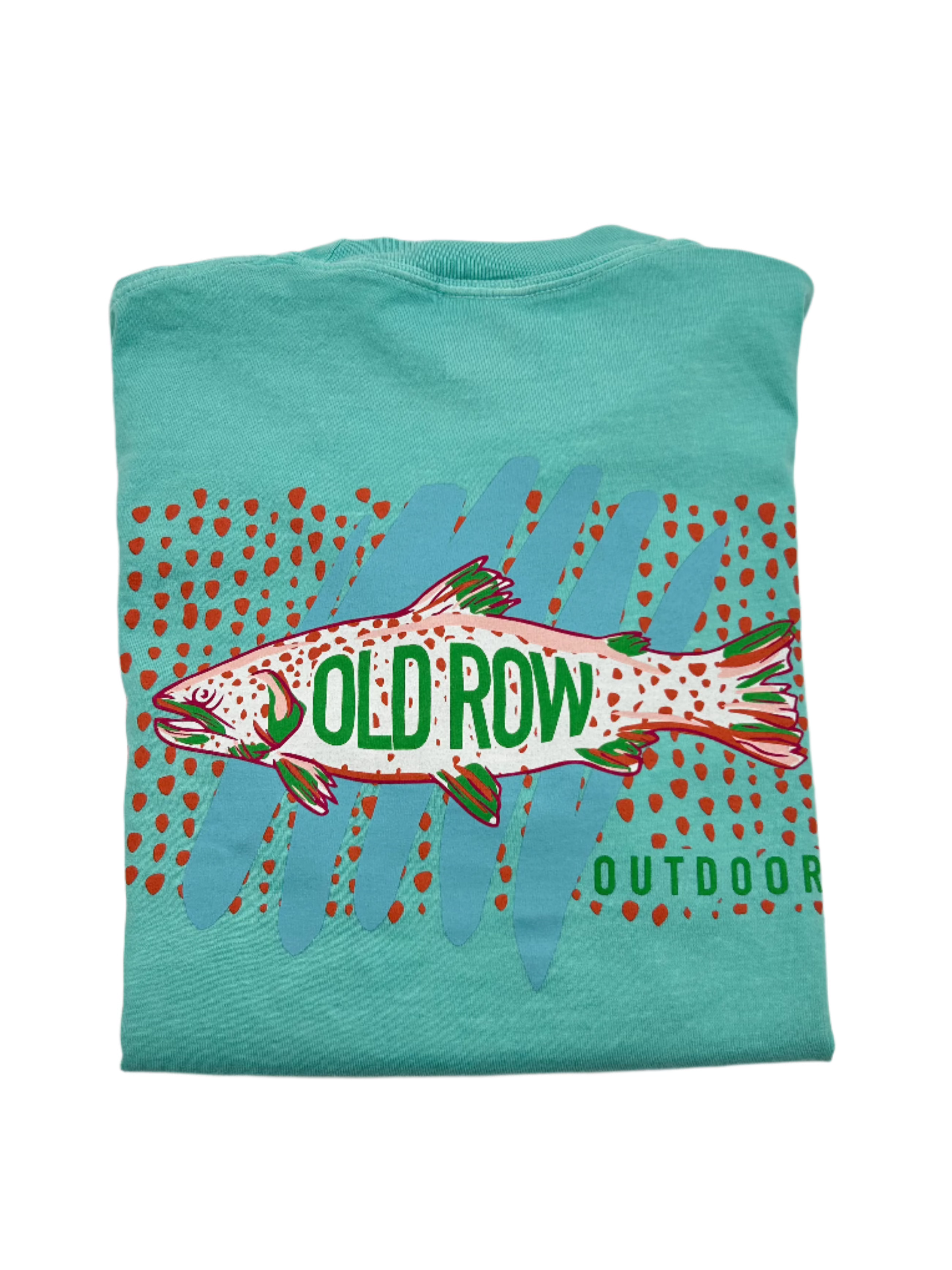 Old Row Speckled Trout Pocket T-Shirt - Comfortable Casual Fishing Tee for Men - Perfect for Outdoor Adventures and Beach Trips
