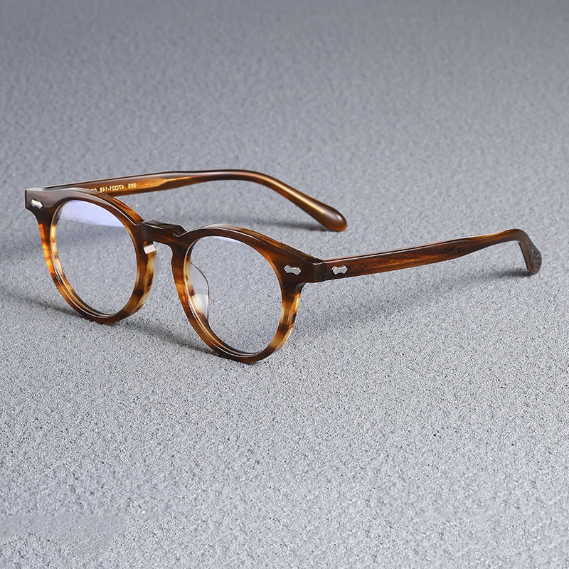 Stylish Black Unisex Acetate Full-Rim Round Eyeglasses SH505 - Perfect for Reading, Work & Everyday Fashion