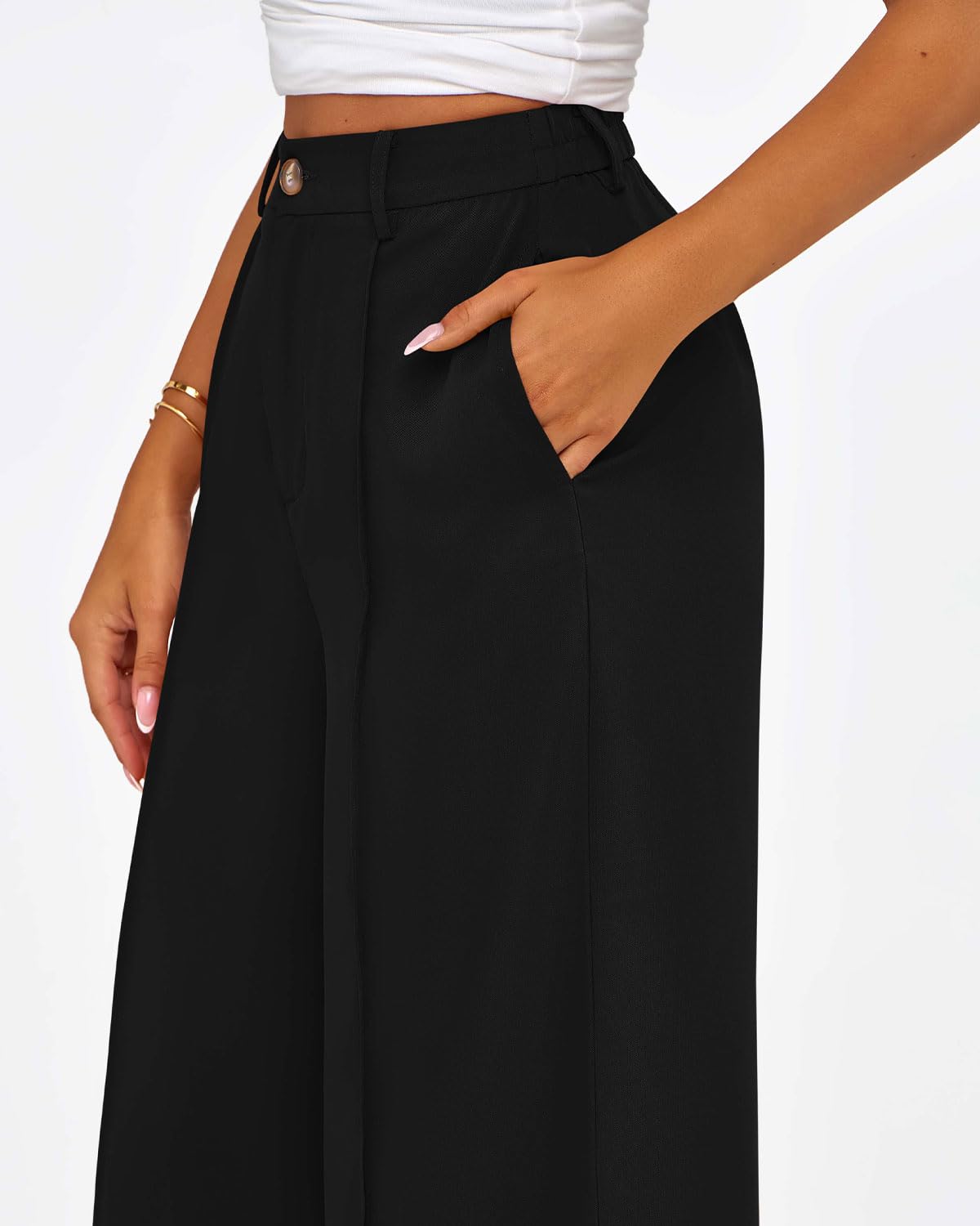 Zenlonr Women's Casual Wide Leg Palazzo Pants - High Waisted Loose Business Trousers with Pockets for Fall 2025 | Office Wear & Weekend Outfits