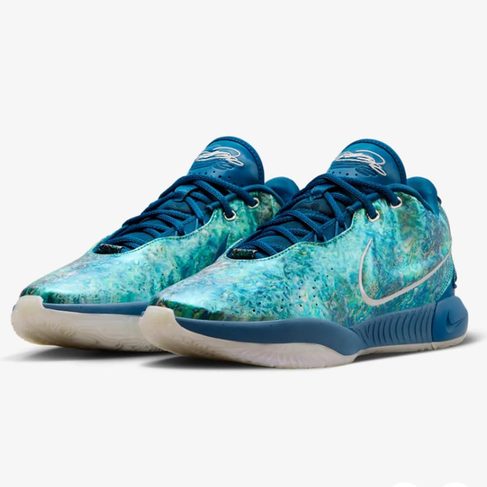 Nike LeBron XXI Men's Basketball Shoes - Size 11.5 | Industrial Blue/Photon Dust/Emerald Rise/Metallic Silver | High-Performance Court Shoes for Basketball Training & Games (FN0708-400)