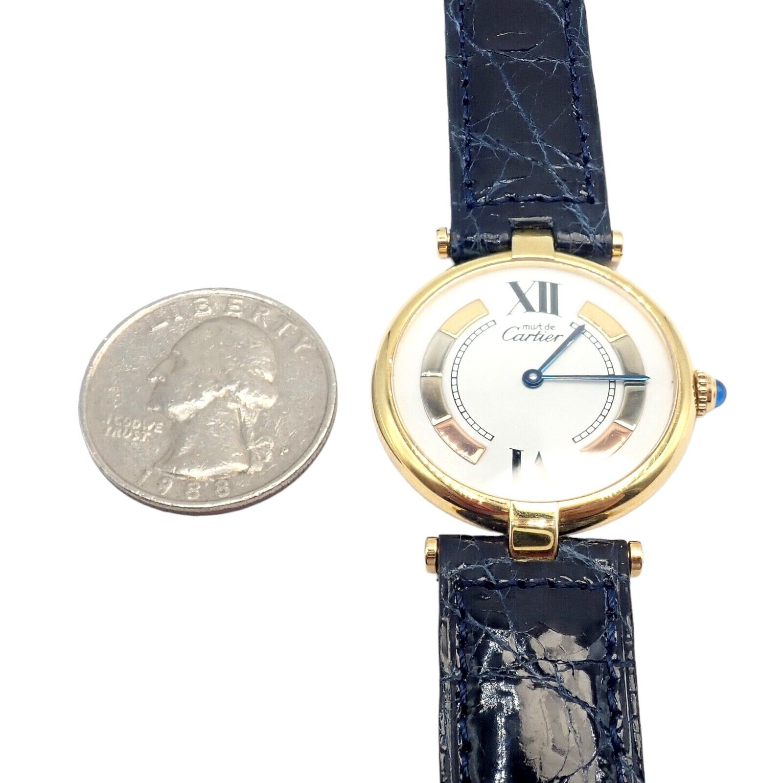 Cartier Must De Silver 925 Vermeil Round Quartz Watch 30mm - Luxury Women's Timepiece for Business & Evening Events