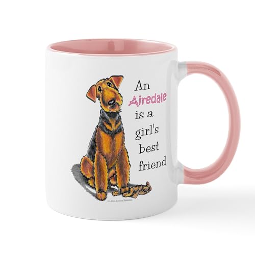 White/Pink Inside - Airedale Terrier Lover Mug