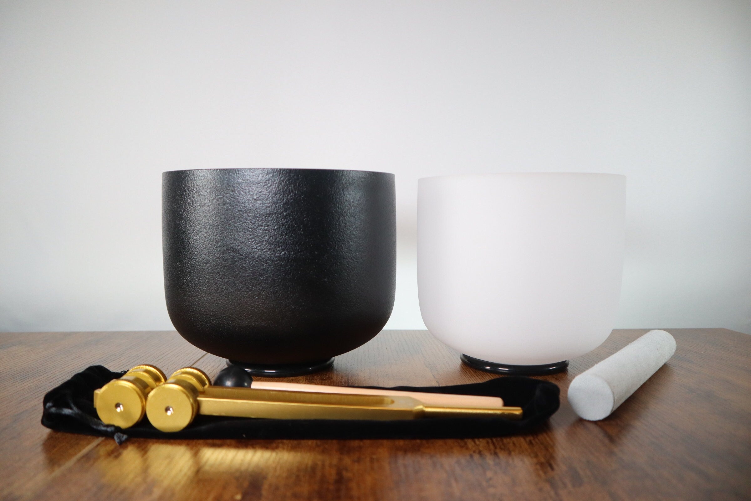 528Hz & 432Hz Chakra Singing Bowl Set - 8 Inch & 7 Inch Meditation Bowls with Tuning Fork, Purple Padded Case, Suede Mallet & O-Ring - Perfect for Sound Healing, Yoga & Mindfulness Practices