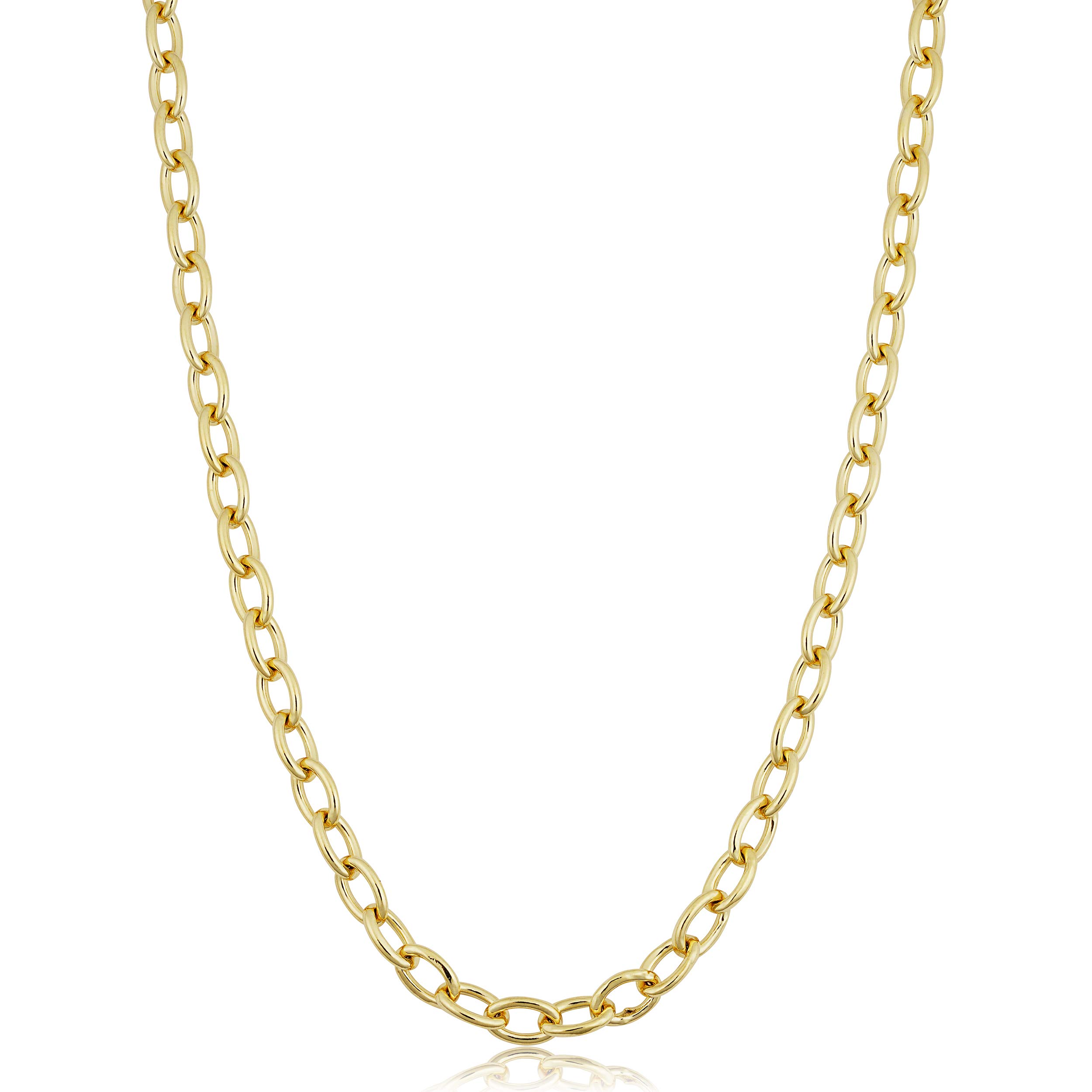 14K Yellow Gold Filled Oval Cable Link Chain Necklace - 5.1mm Durable Unisex Jewelry for Men & Women | Perfect for Everyday Wear, Gifts & Special Occasions