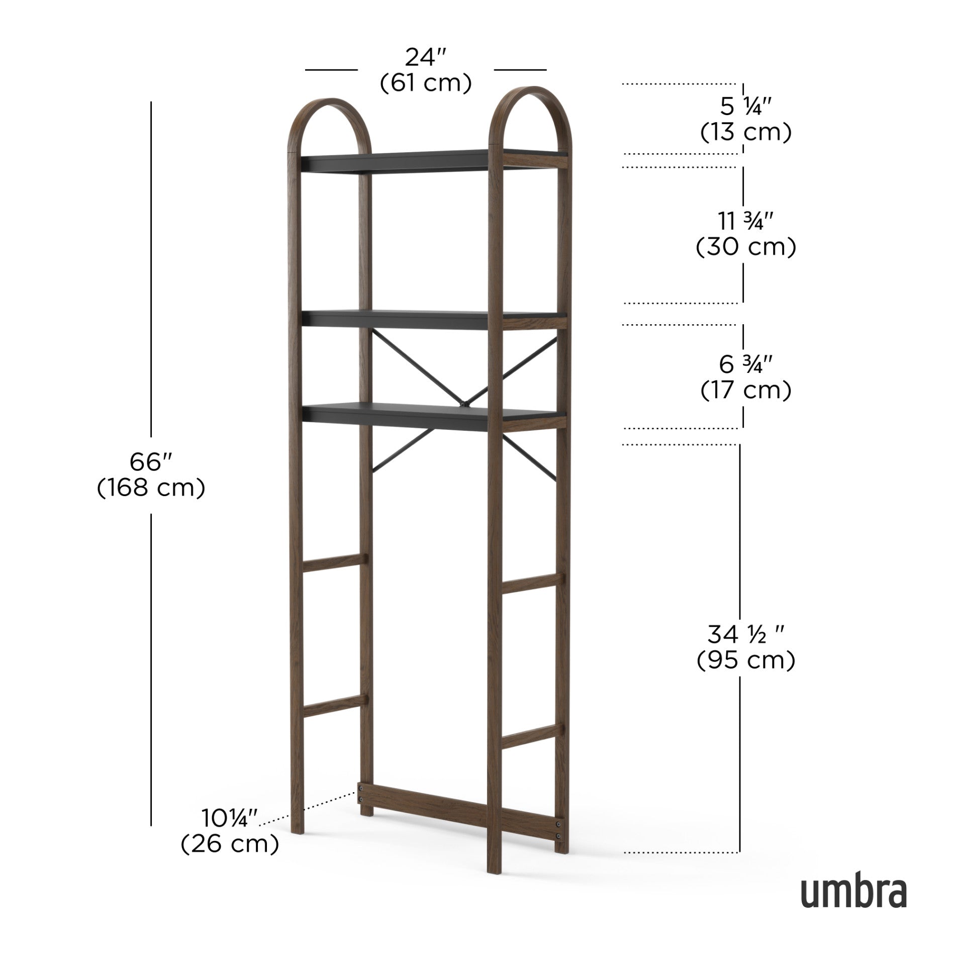 Bellwood Over the Toilet Shelf - Space Saving Bathroom Storage Organizer for Towels, Toiletries & Decor - Perfect for Small Bathrooms & Powder Rooms