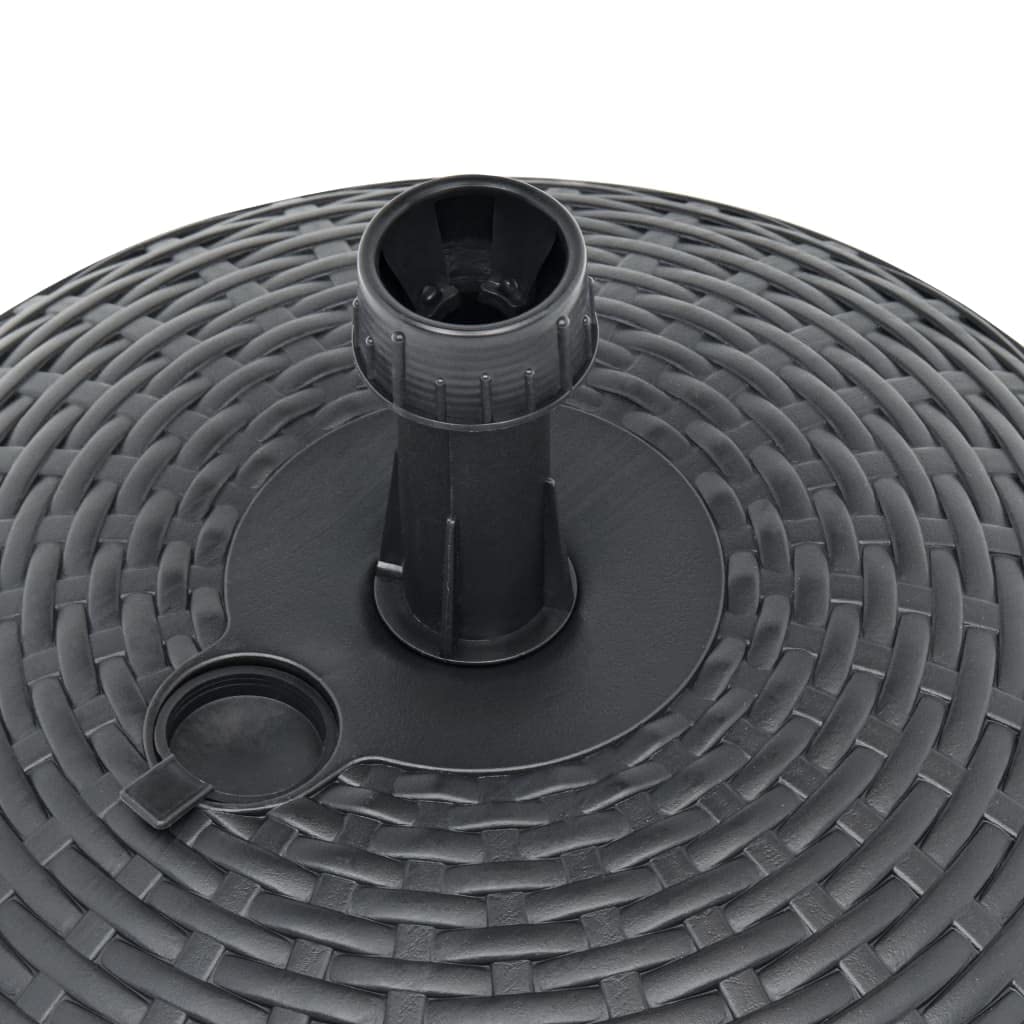 Heavy Duty 5.3 Gallon Sand/Water Filled Umbrella Base - Anthracite Plastic Rattan Design for Patio, Deck & Outdoor Stability