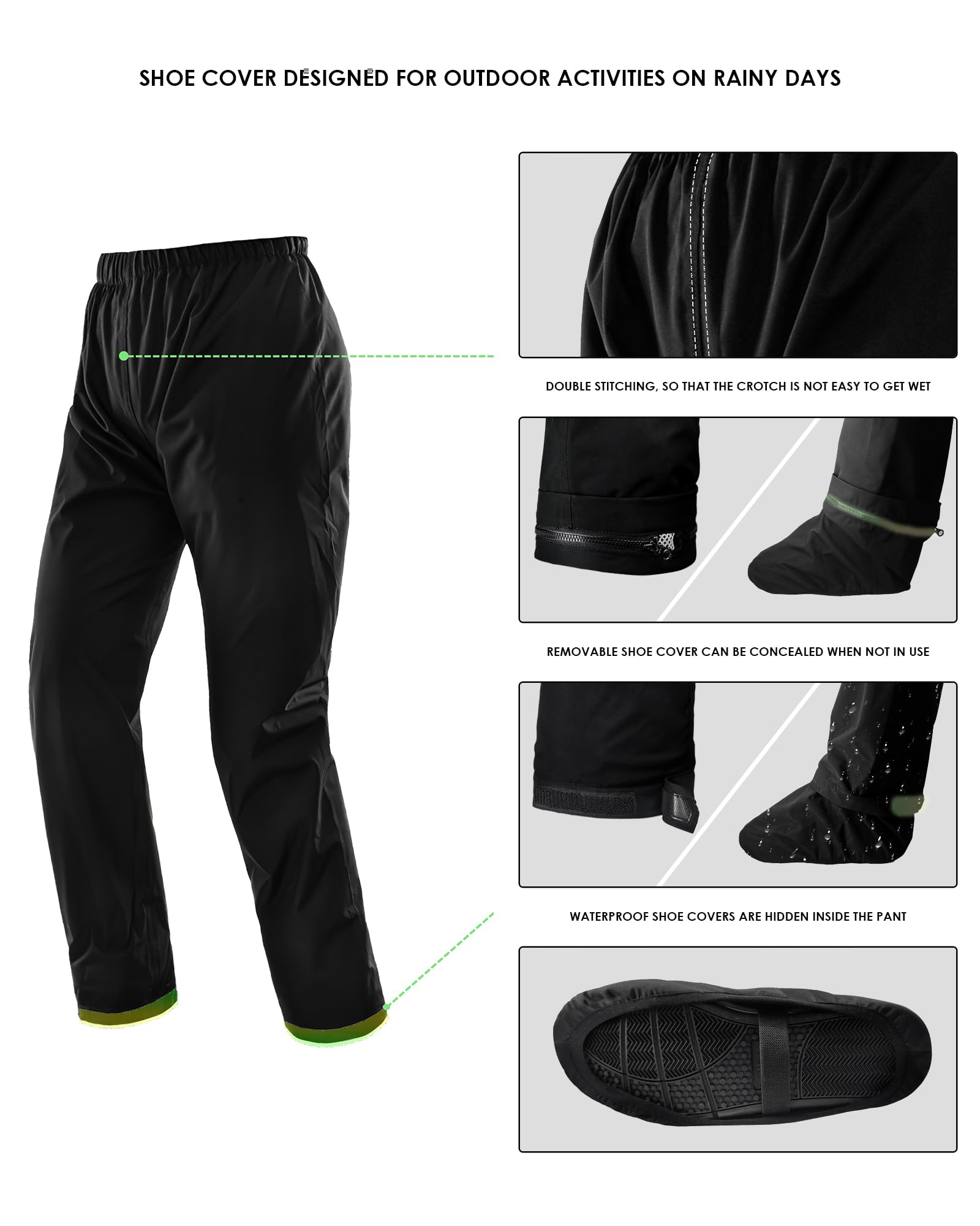 IRON JIA'S Waterproof Rain Suit for Men & Women - Motorcycle Rain Gear with Reflective Strips | Breathable Jacket & Pants for Fishing, Hiking, Farming & Outdoor Work | All-Weather Protection for Commuting & Adventure