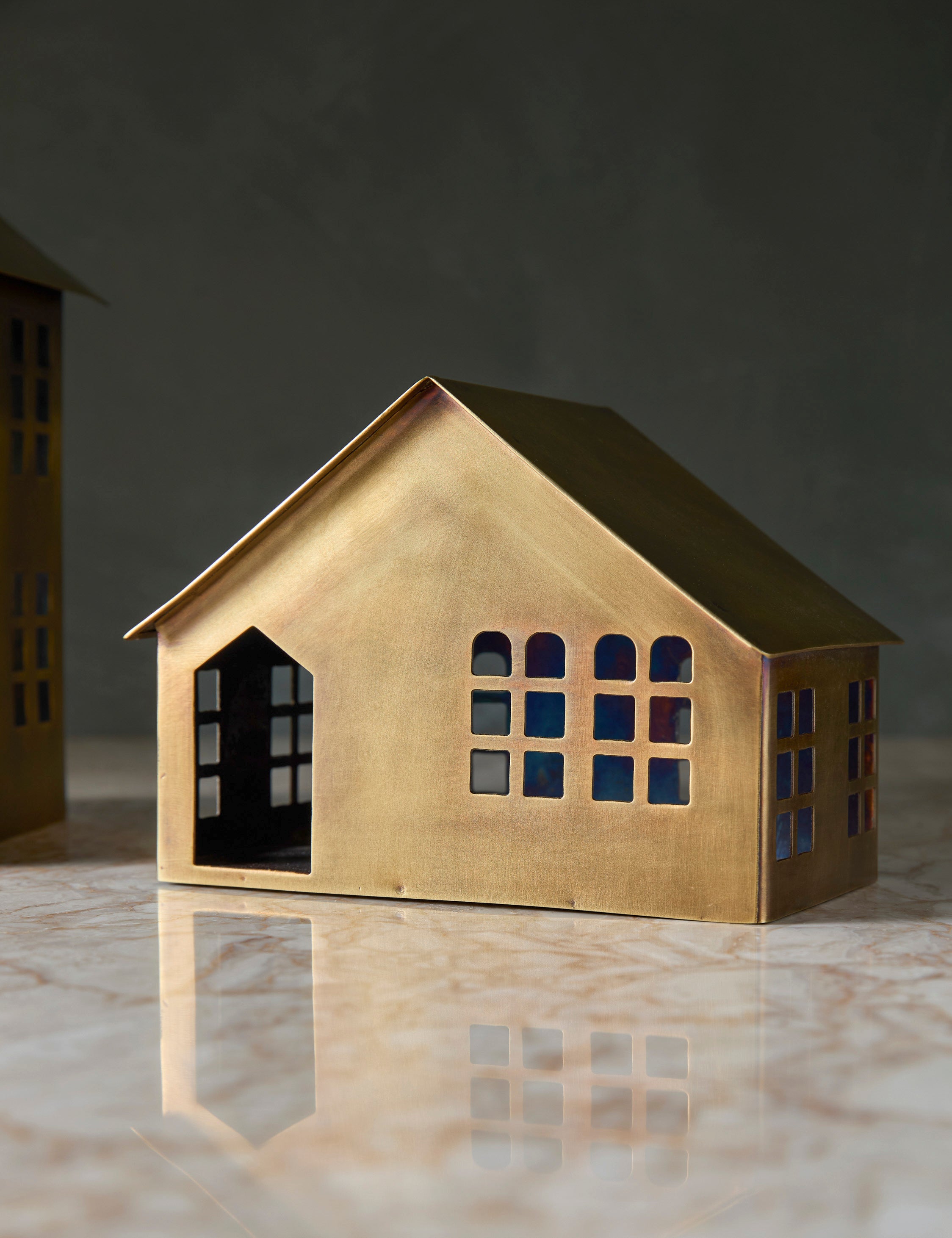 Elodie Mantel Houses (Set of 2) - Decorative Wooden Miniature House Decor for Fireplace, Shelf, or Tabletop Display - Perfect for Christmas, Winter, and Home Décor