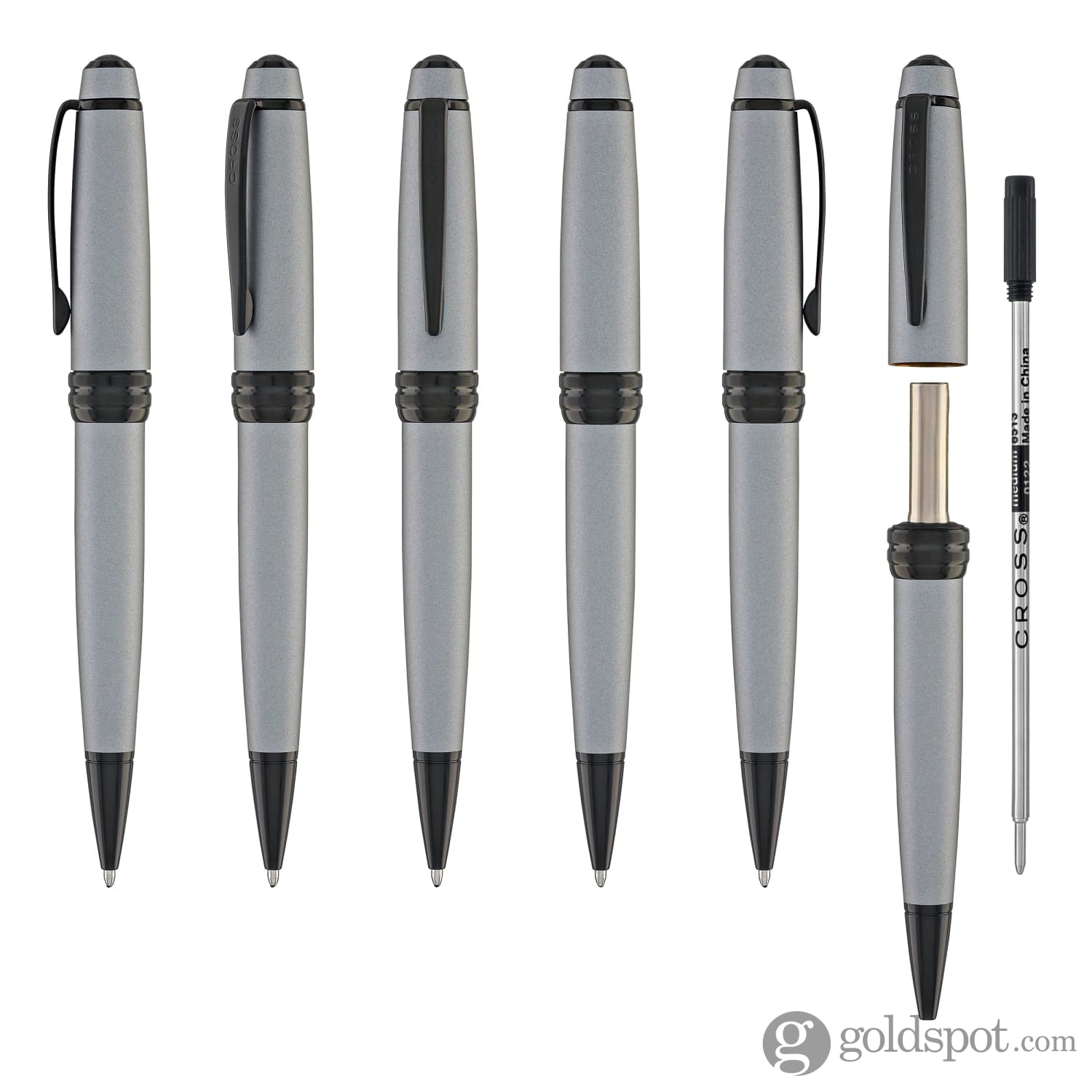 Cross Bailey Matte Gray Lacquer PVD Ballpoint Pen - Premium Writing Instrument for Office, Business & Gift Giving