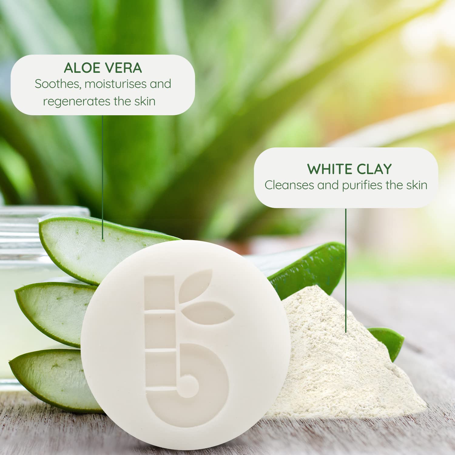 Bambaw Organic Shaving Soap Bar for Sensitive Skin - 2.8 oz Unscented Vegan Shave Puck with White Clay & Aloe Vera - Perfect for Travel, Camping & Eco-Friendly Grooming Routine