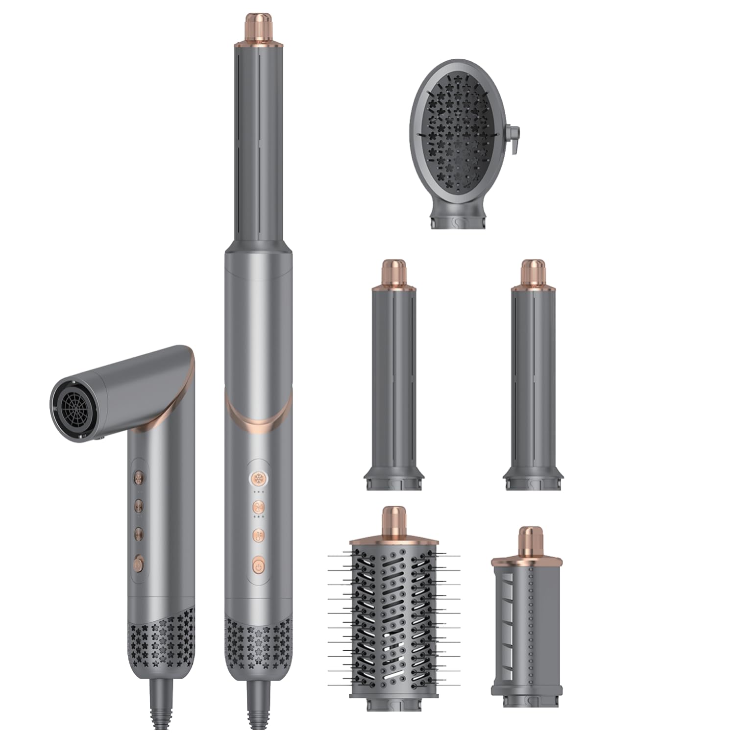 5 in 1 Hair Dryer Brush Set - Ionic Hot Air Styler for Curling, Waves & Straightening | Foldable Blow Dryer for Salon-Volume Blowout | Perfect for Home, Travel & Professional Styling