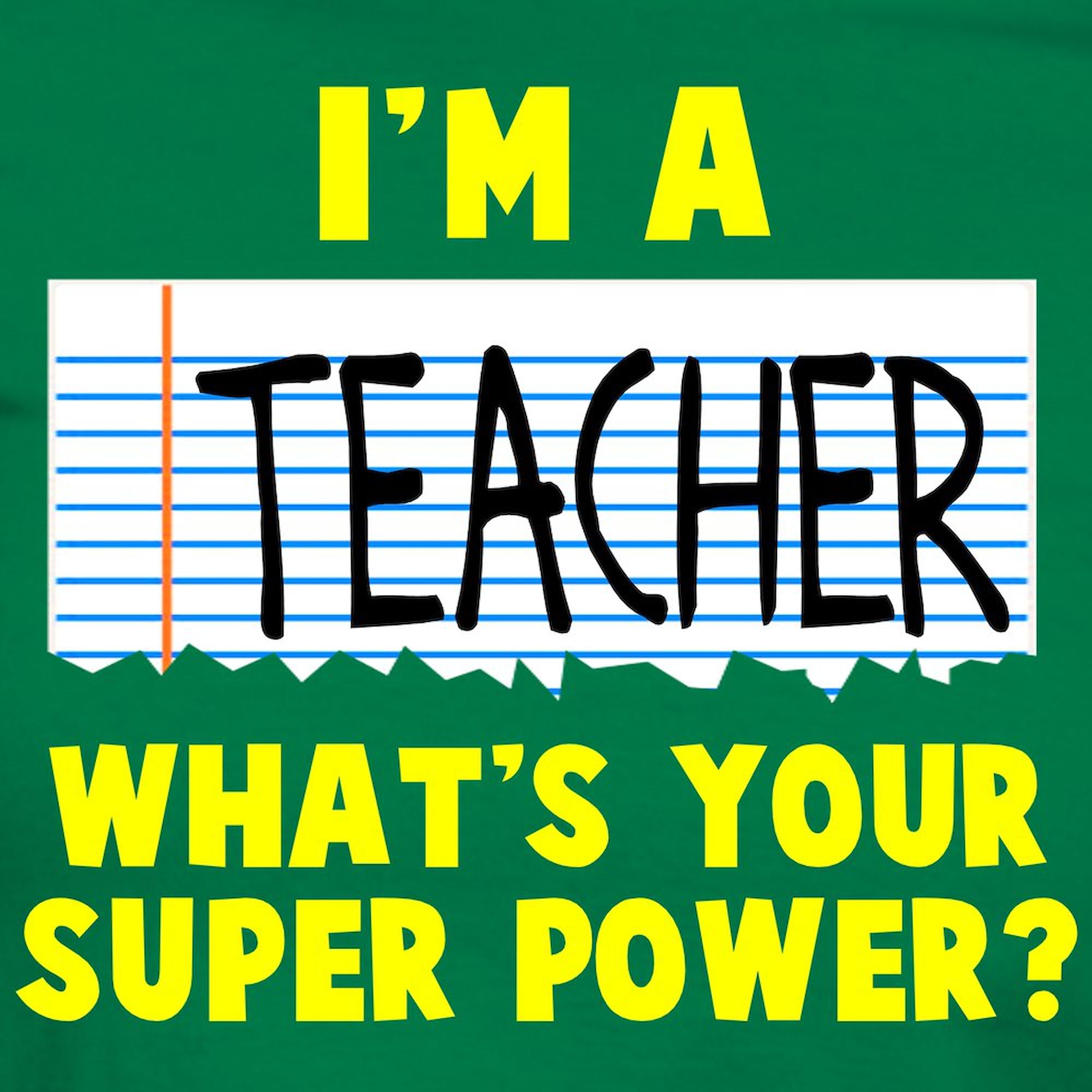 Teacher Super Power Women's Dark T-Shirt - 100% Cotton Comfort Fit Tee for Educators - Perfect for Classroom, Teacher Appreciation & School Events