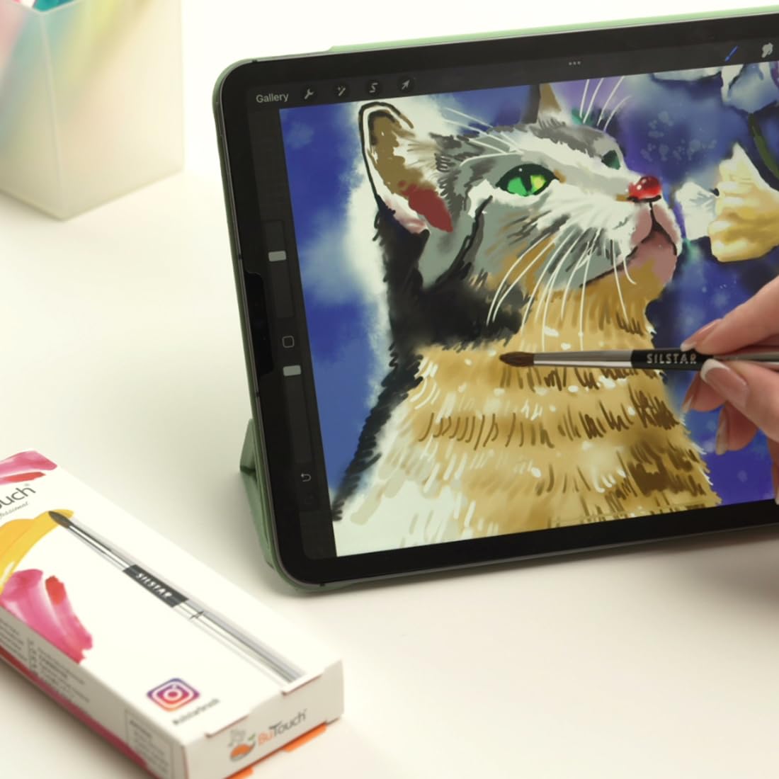 SILSTAR Professional Digital Painting Brush Stylus for iPad & Android Tablets - Perfect for Artists, Illustrators & Graphic Designers