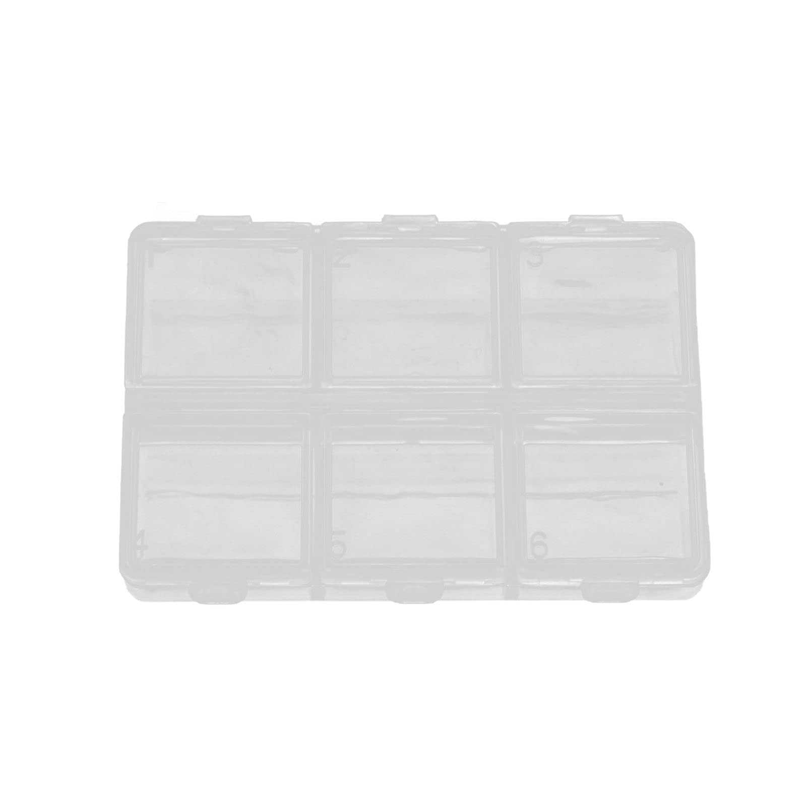 6 Grid Clear Transparent Storage Box - Adjustable Multipurpose Organizer for Jewelry, Beads, Nail Art Tips & Manicure Accessories | Perfect for Salon, Home & Travel Organization