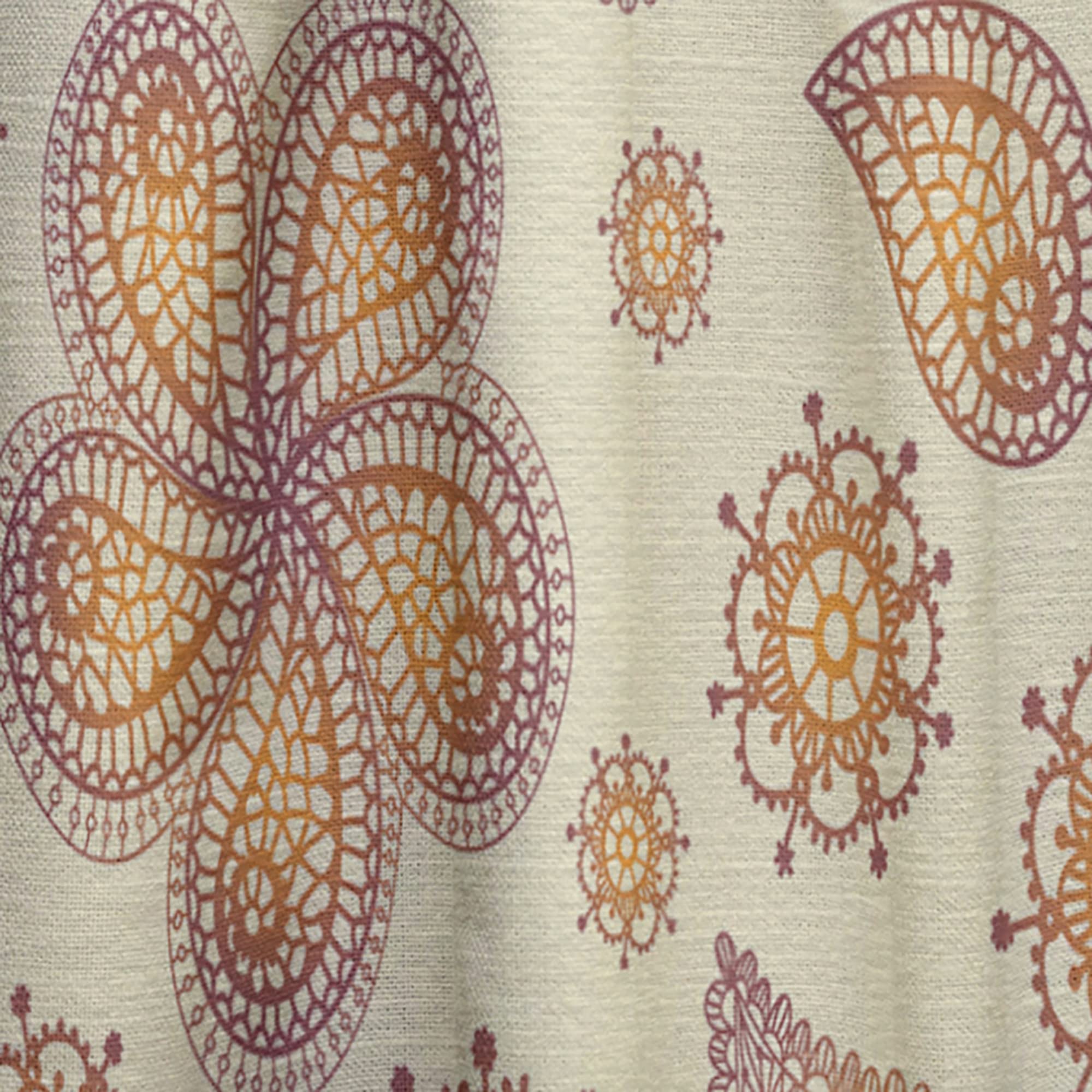 DesignQ Thermal Insulated Floral Curtains - Elegant Ornamental Flower Pattern for Bedroom & Living Room - Single Panel 52x120 Inches - Perfect for Home Decor, Privacy & Light Control