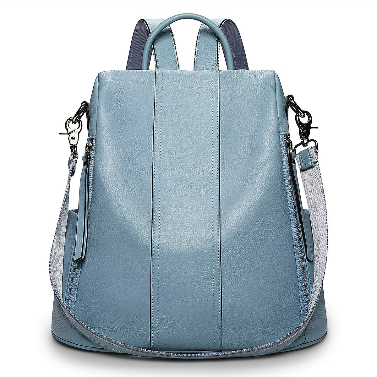 S-ZONE Women's Anti-Theft Leather Backpack Purse - Soft Rucksack Shoulder Bag for Travel, Work & School - Medium Size