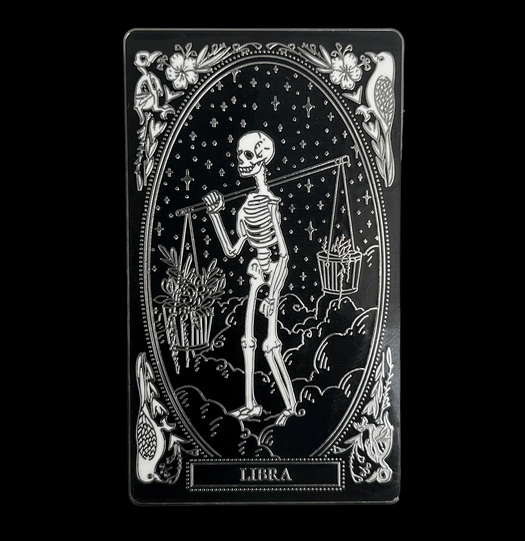 Skeletal Zodiac Pin - Gothic Zodiac Sign Brooch for Jackets, Bags & Accessories - Perfect for Goth Fashion, Cosplay & Alternative Style Outfits