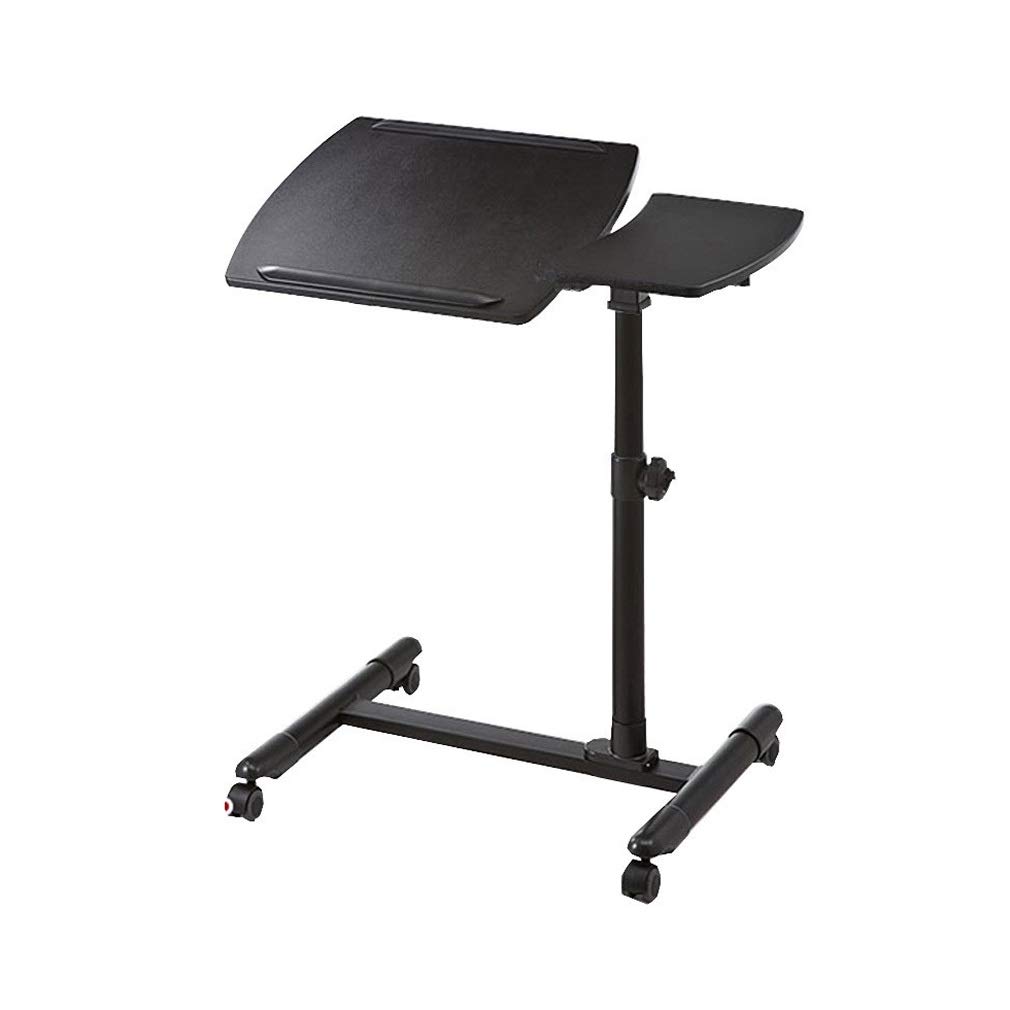 Adjustable Height Mobile Laptop Stand Desk - Rolling Computer Cart with Tilting Table & Mouse Pad (23-33.5 Inches) - Perfect for Home Office, Classroom & Co-Working Spaces - Black
