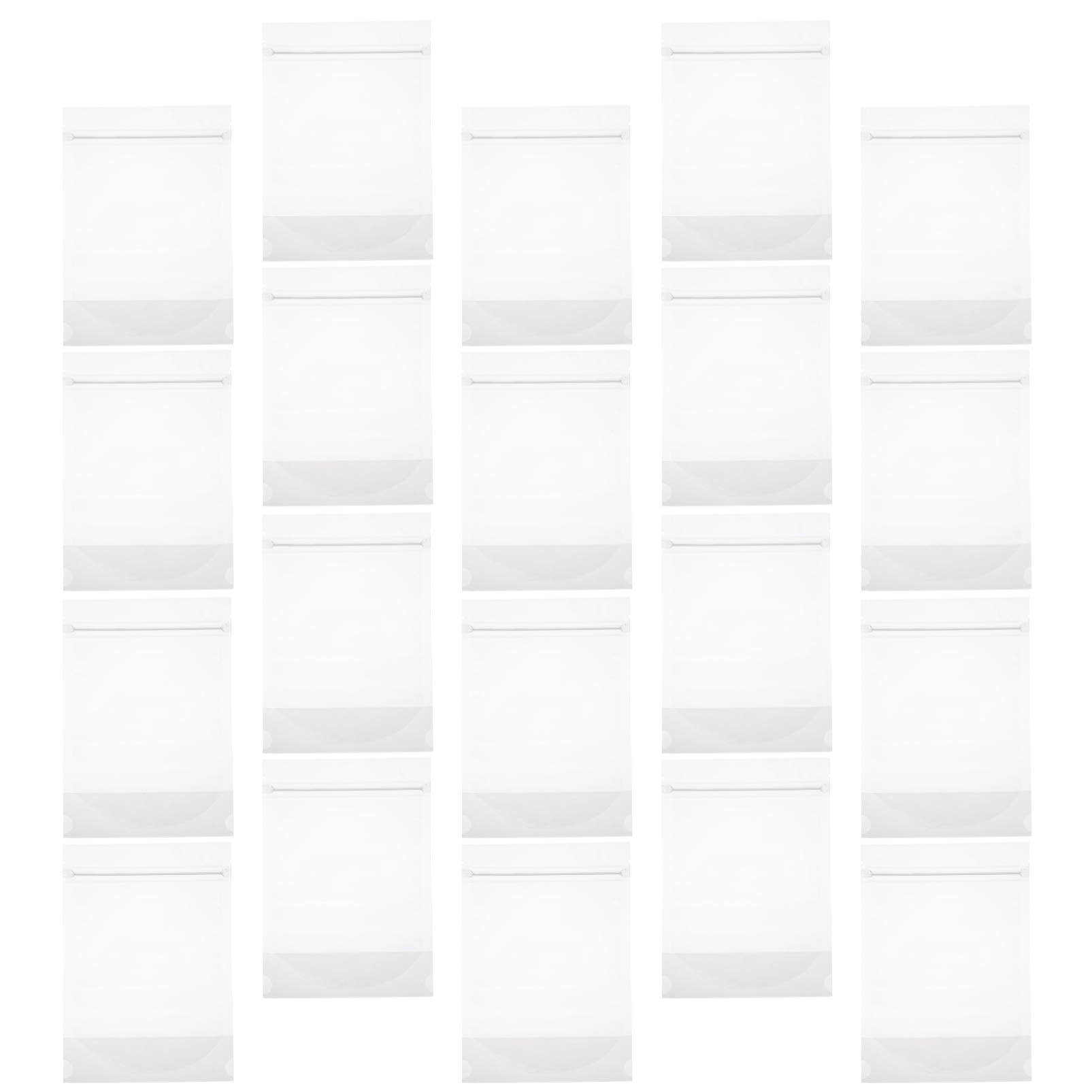 Hemoton 100pcs Self-Sealing Clear Food Storage Bags with Zipper - Reusable, Airtight, Leakproof Plastic Bags for Snacks, Fruits, Nuts, Meal Prep & Travel | 16x24cm