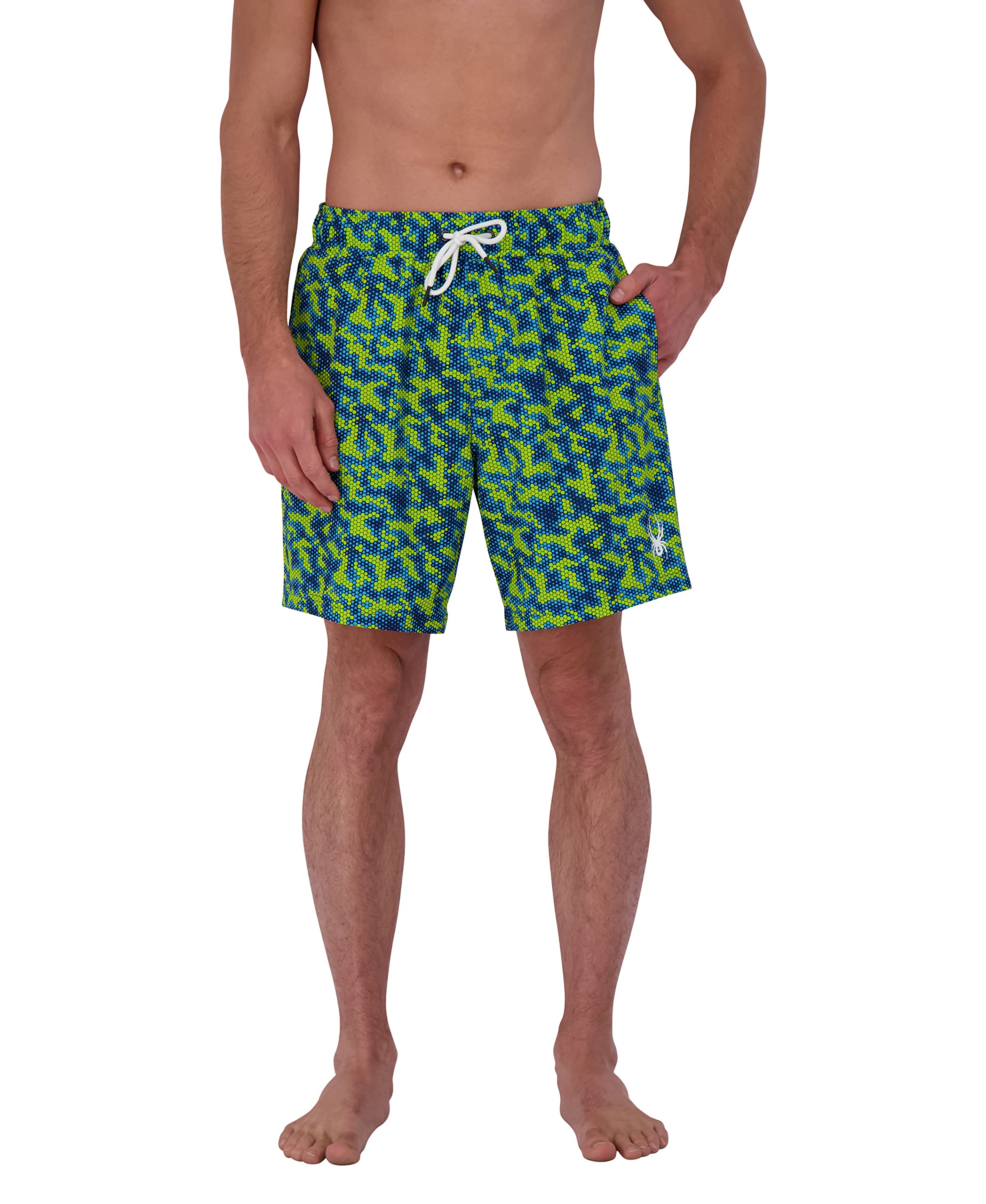 Spyder Men's Quick-Dry Stretch 7-inch Swim Trunks with UPF 50+ Sun Protection, Pockets & Mesh Liner - Gym Shorts for Swimming, Beach, Workout & Outdoor Activities