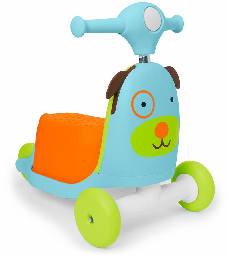 Skip Hop Zoo 3-in-1 Ride-On Baby Walker, Toddler Scooter & Push Toy - Fun Learning Activity for Indoor & Outdoor Play