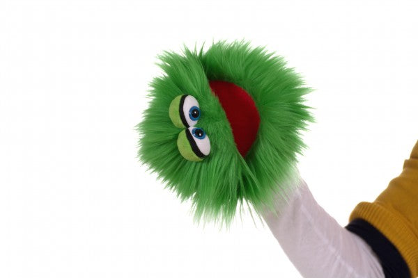 Fluffy Green 20cm Hand Puppet - Soft Plush Animal Toy for Kids (Code 221) | Perfect for Storytelling, Classroom Activities & Imaginative Play