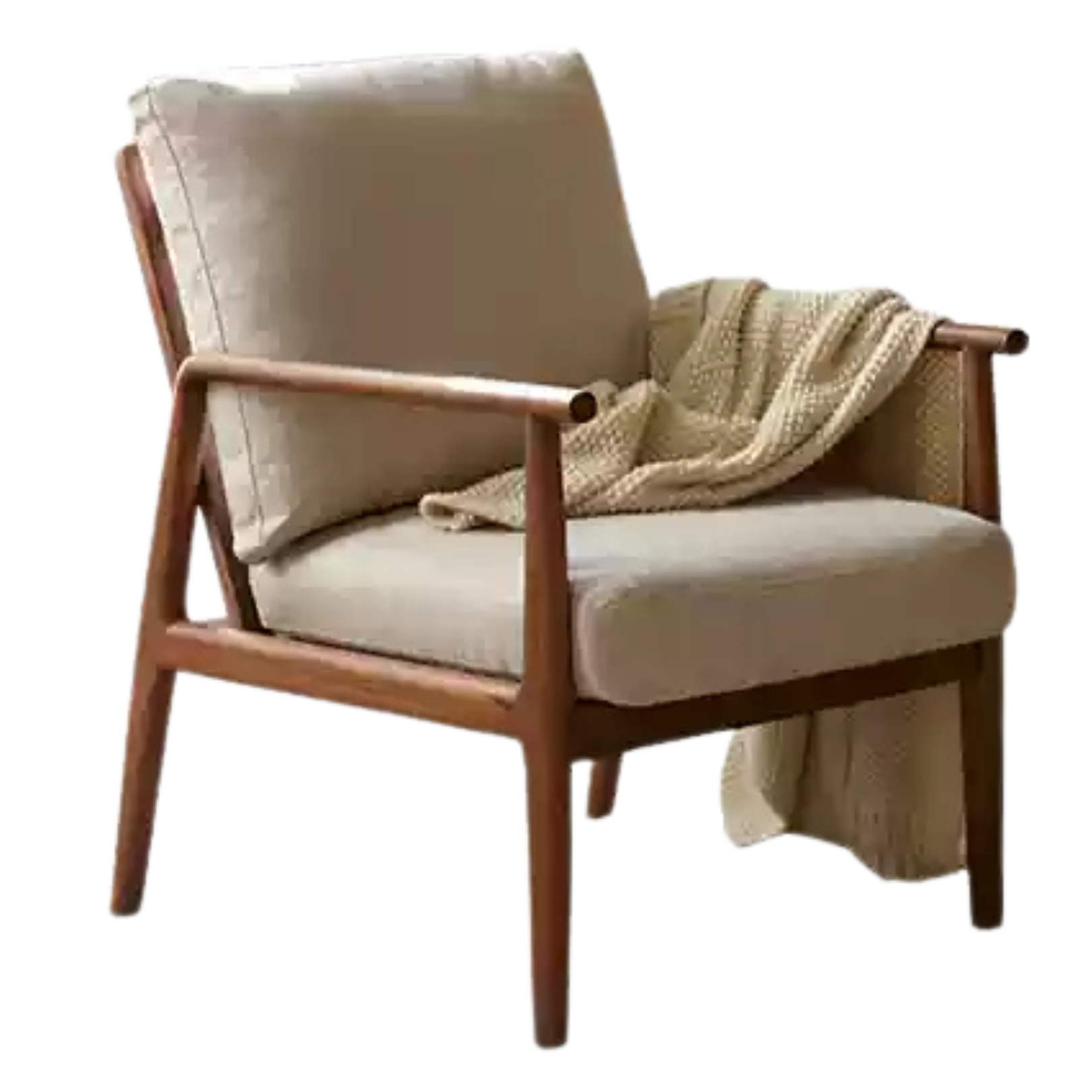 25.5x29.9x35.4 inch / 65x76x90xcm / Rich Dark Walnut color / Black Walnut chair Fabric Gravel White