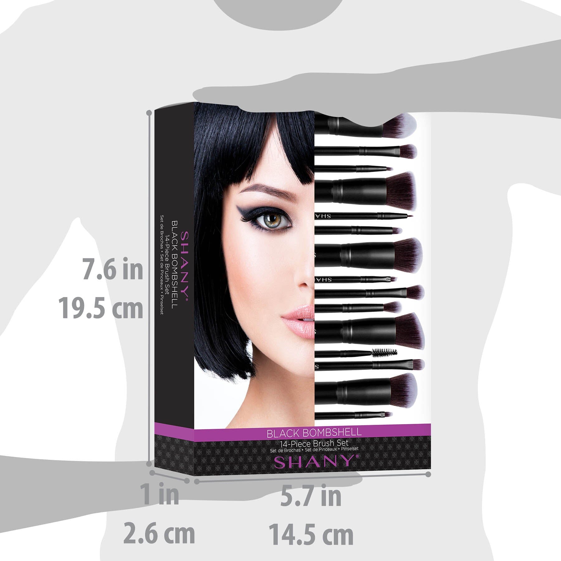 Bombshell 14 Piece Makeup Brush Set - Professional Cosmetic Brush Kit for Foundation, Blending, Eyeshadow & Contouring - Perfect for Makeup Artists & Beauty Enthusiasts