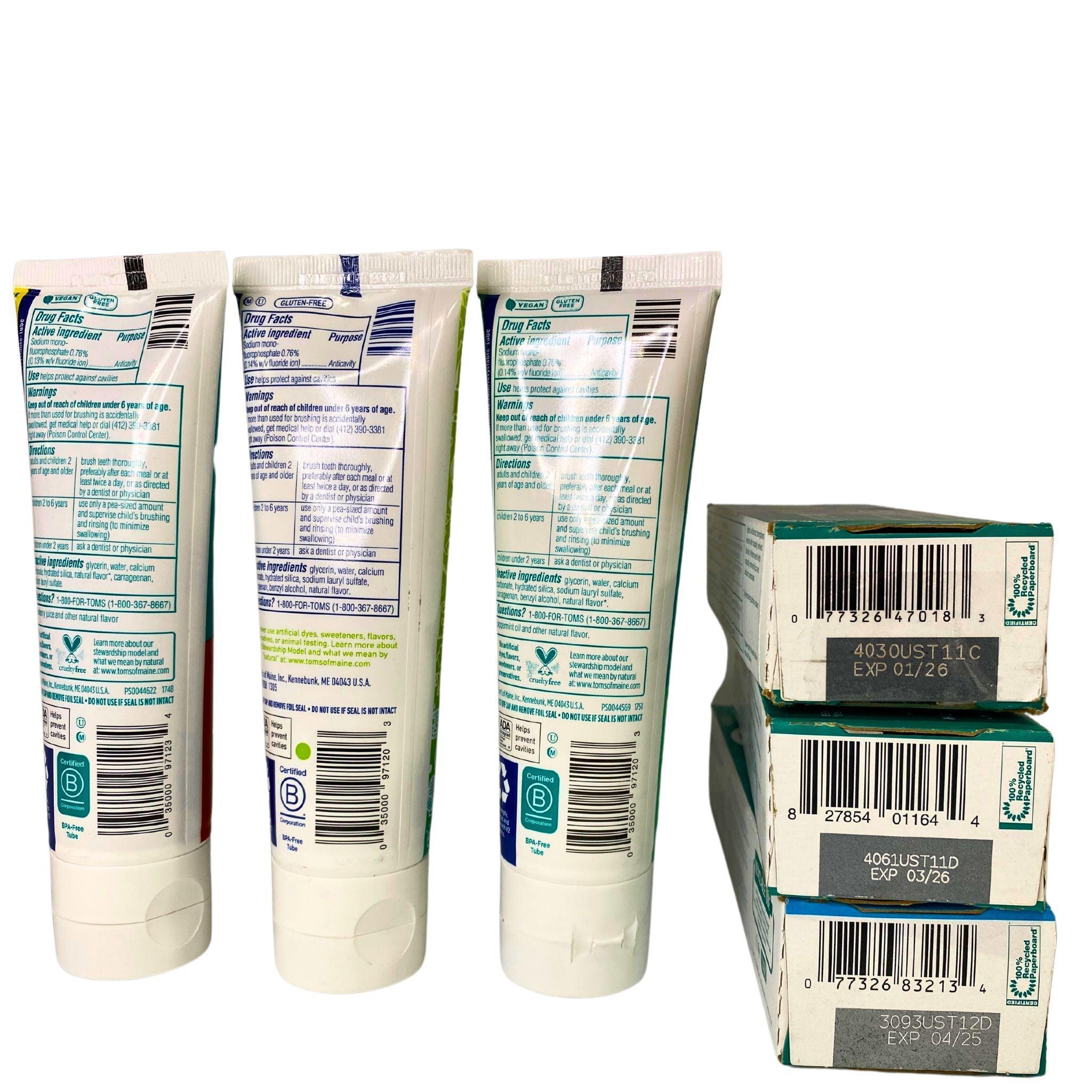 TOMS Toothpaste Variety Pack (58 Pieces) - Natural Fluoride-Free Toothpaste for Adults & Kids - Perfect for Travel, Home & Office Use