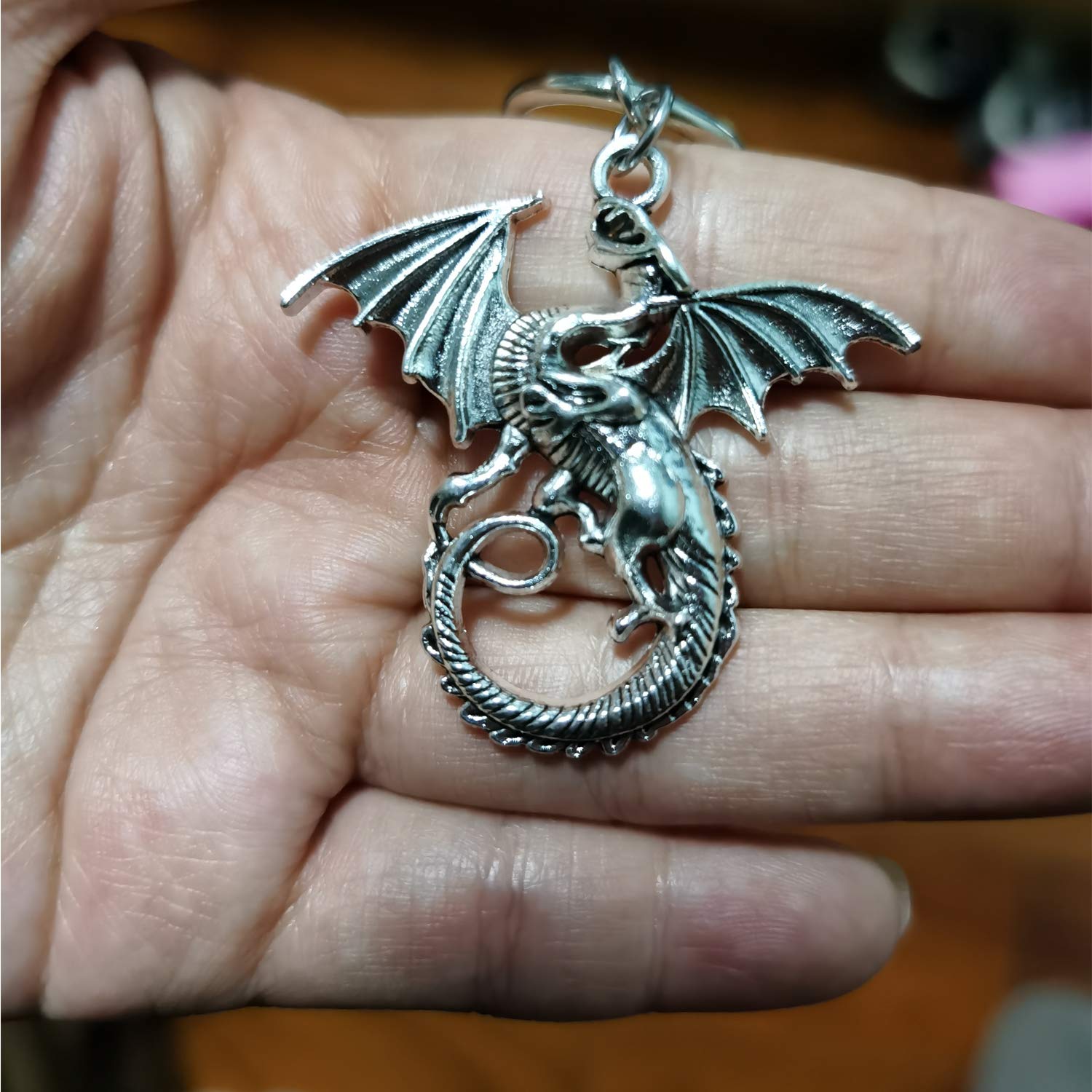 Antique Silver Dragon Shower Curtain Hooks Rings - Decorative Bathroom Accessories Set for Kids & Baby Rooms - Forest Country Village Theme - Perfect for Nursery, Bathroom Decor and Themed Home Design