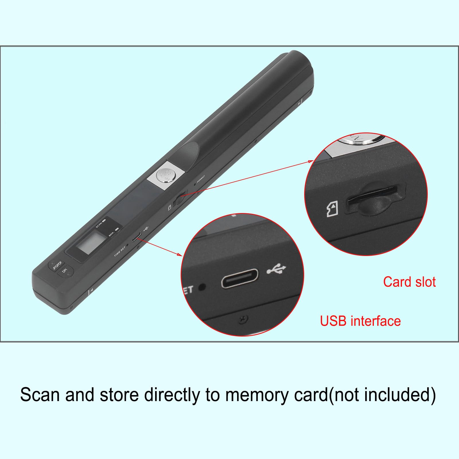 Portable Document Scanner - 900DPI High-Speed Handheld Scanner for A4 Documents, Photos, Receipts & Text | USB Flatbed Scanner for JPG/PDF Formats | Perfect for Office, Travel & Home Organization