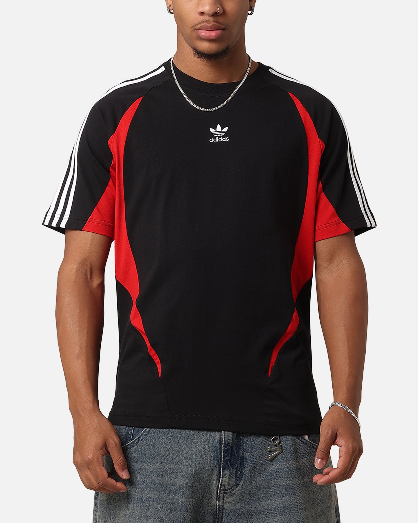 Adidas Archive T-Shirt for Men - Black & Better Scarlet Cotton Tee | Casual Wear, Street Style & Gym Outfit