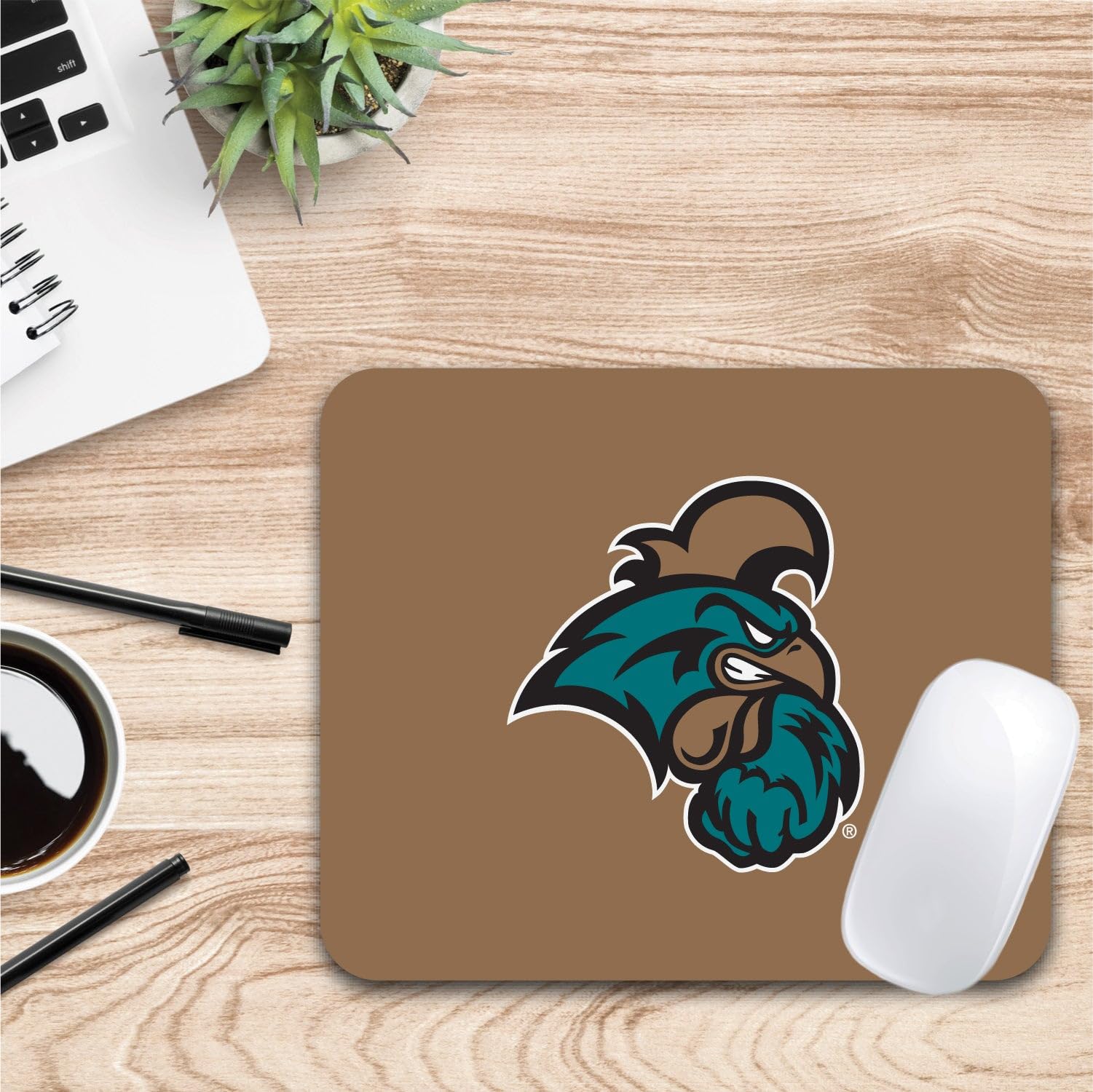 Premium Gaming Mouse Pad with Non-Slip Rubber Base - Coastal Carolina University Themed Floral Pink Design - Perfect for Office, Gaming & Home Computer Setup