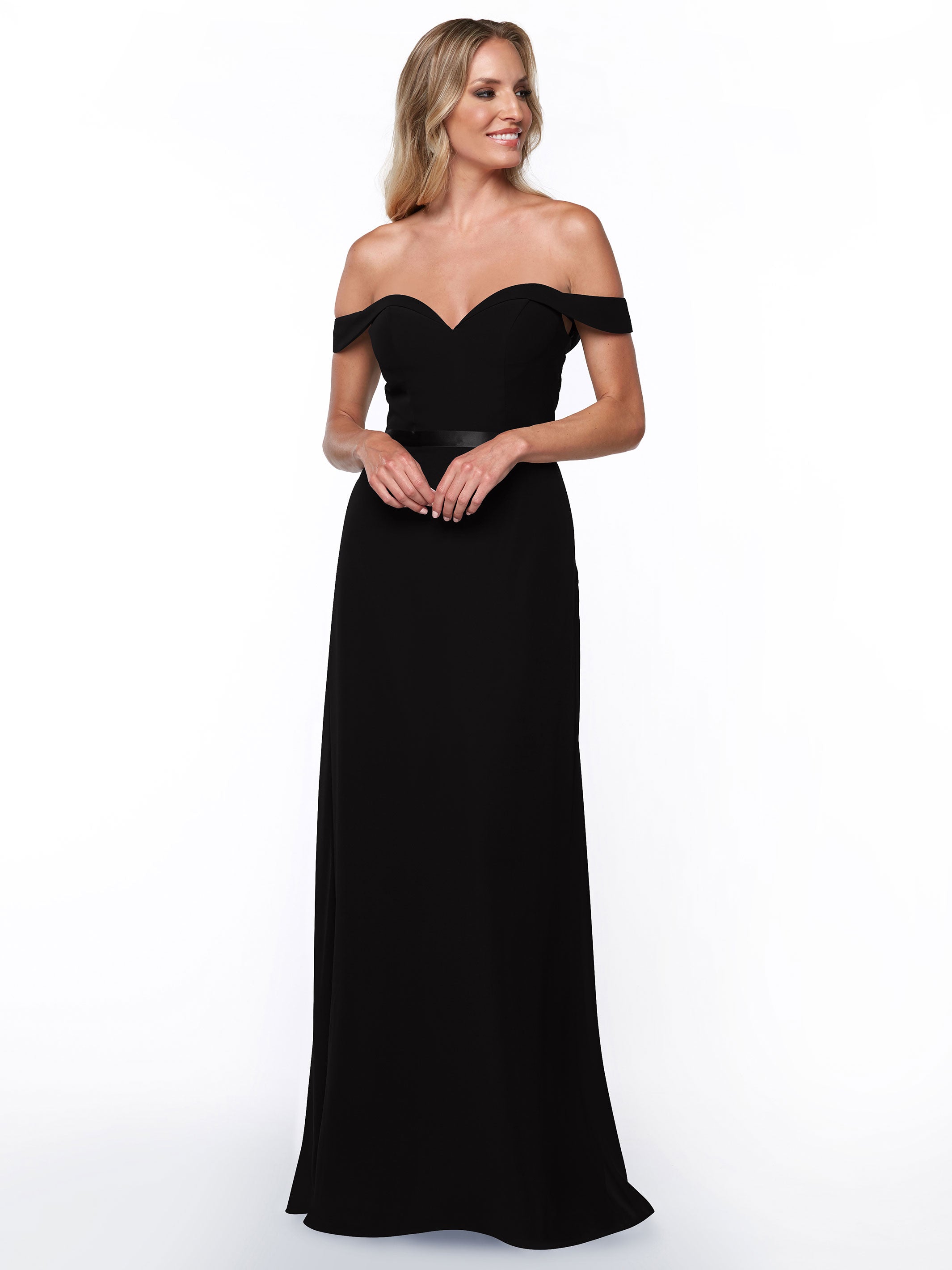 Elegant Off-The-Shoulder Chiffon A-Line Bridesmaid Dress with Sash - Style 80145 | Perfect for Weddings, Formal Events & Special Occasions