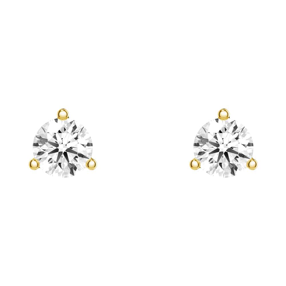 2 Carat (ctw) Round Moissanite Stud Earrings - 3 Prong Solitaire Setting - Perfect for Weddings, Anniversaries & Everyday Elegance